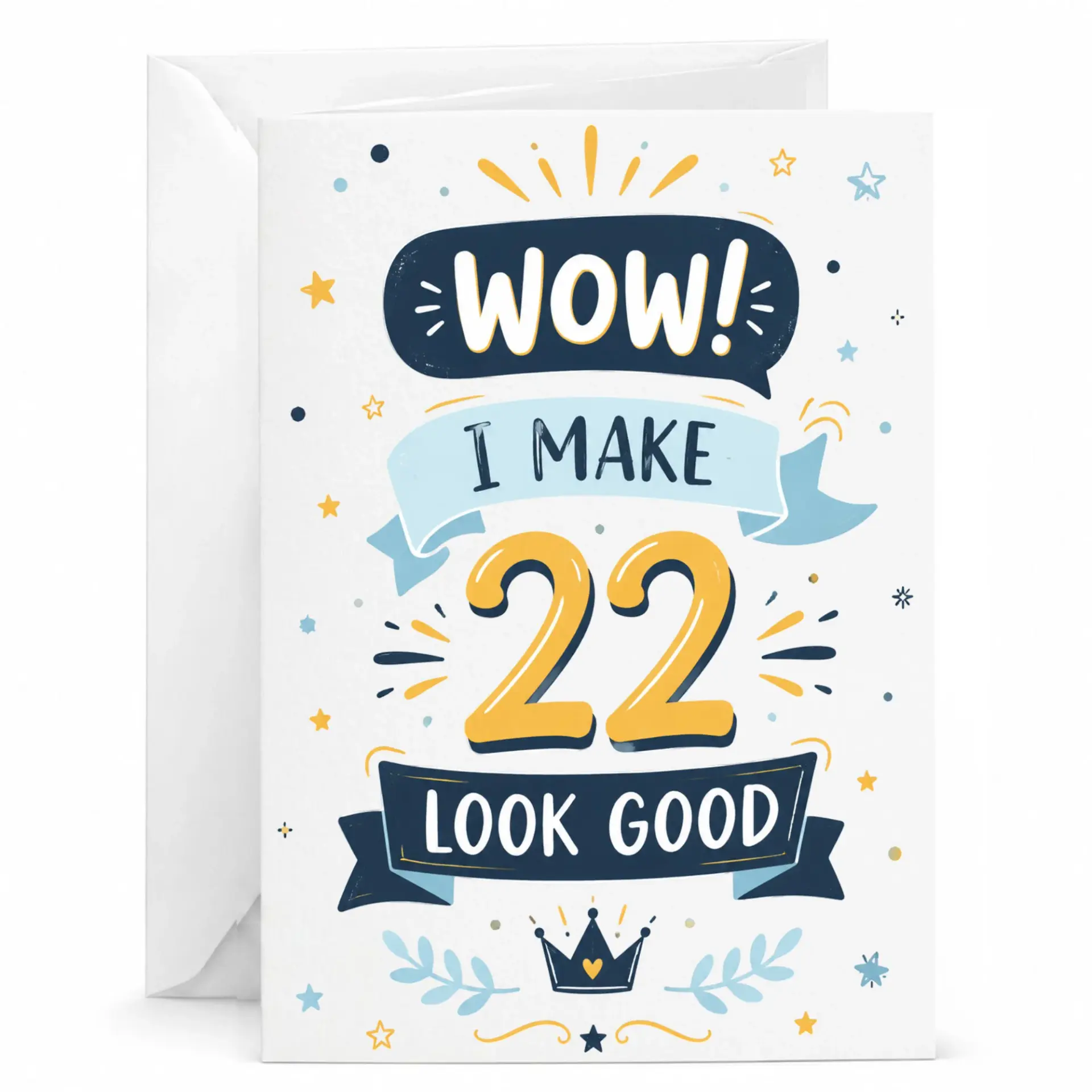 Funny 22nd Birthday Card for Him or Her, 22 Years Old Milestone Greeting Card, Milestone Celebration Keepsake Card