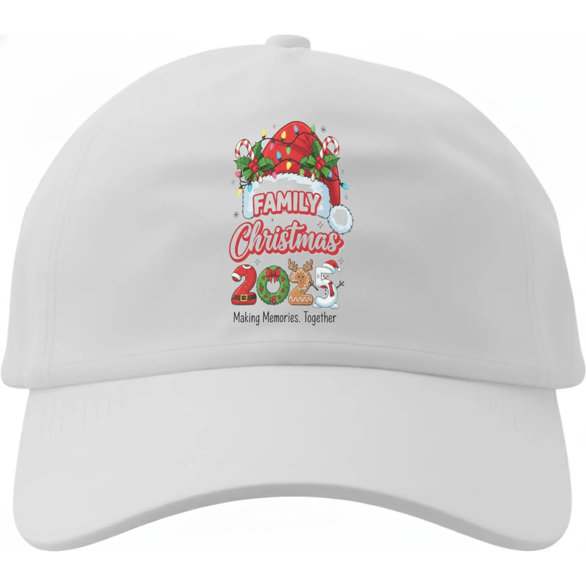 Baseball Cap Family Christmas 2025 Graphic Hat Holiday Season Memory Keepsake Gift Casual Low Profile Cotton Accessory