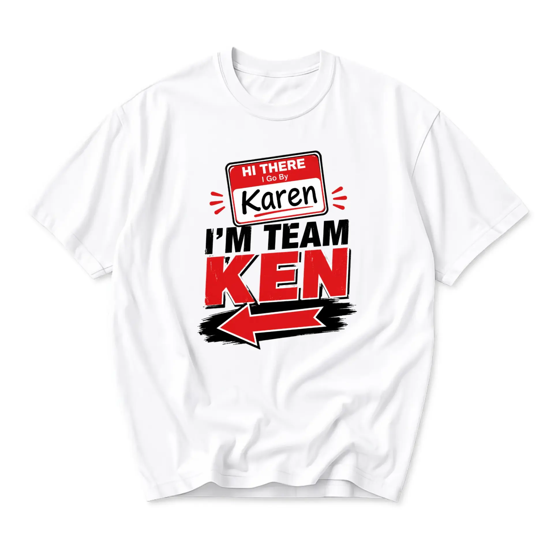 Funny Shirt I Go by Karen Im Team Ken Graphic Tee Unisex Casual Crew Neck Comfortable Cotton Blend Short Sleeve Top
