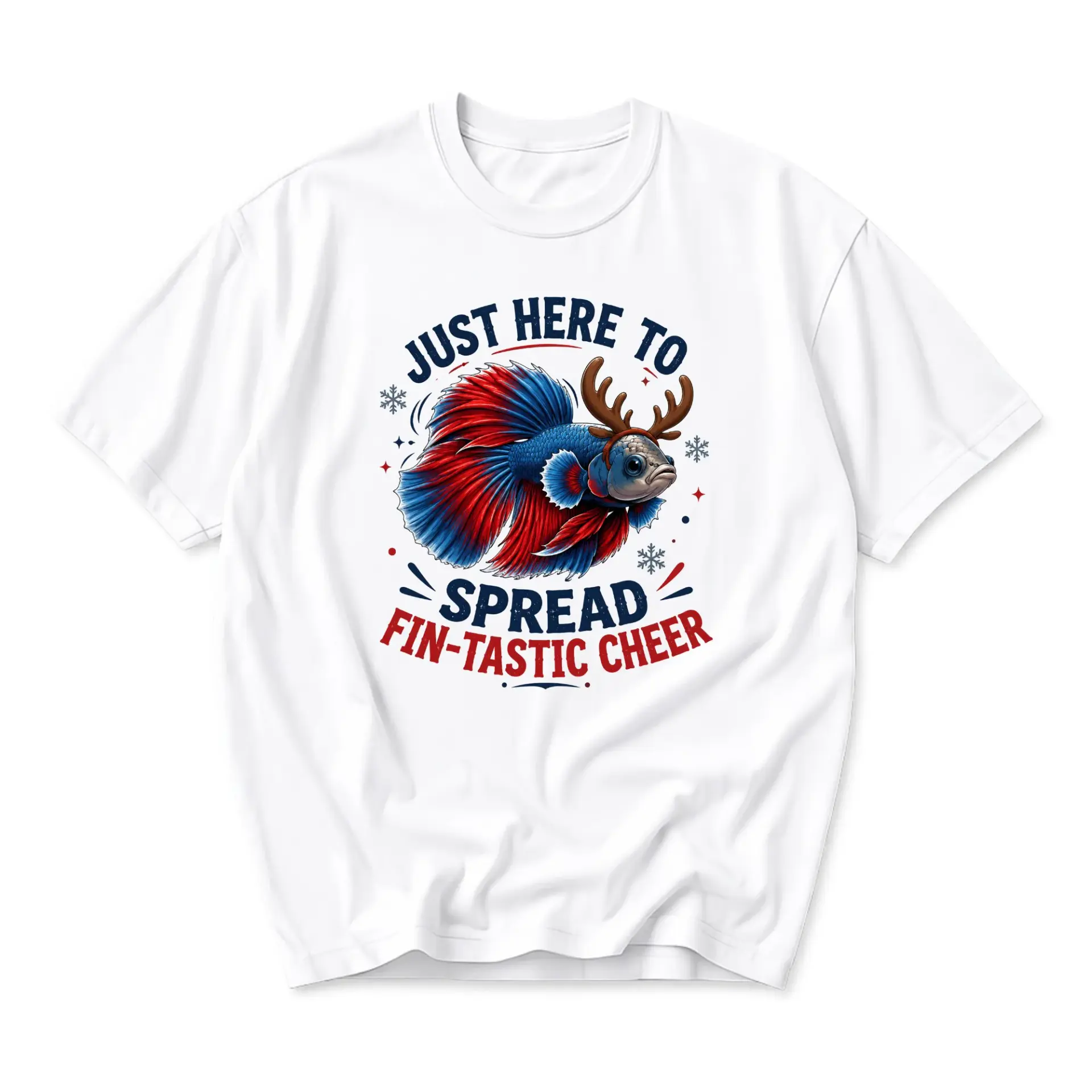 Funny Shirt Unisex Graphic Printed T-Shirt Just Here to Spread Fin-Tastic