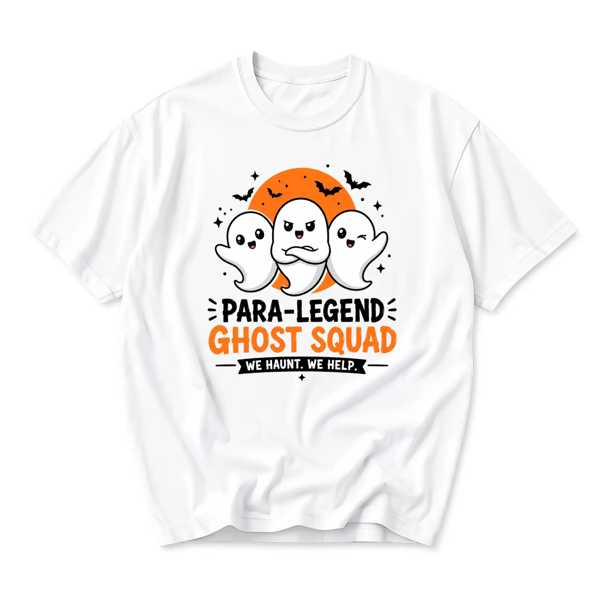 Graphic Tee Unisex Ghost Squad Crew Neck T-Shirt Funny Paranormal Cartoon Casual Summer Short Sleeve Cotton Blend Top