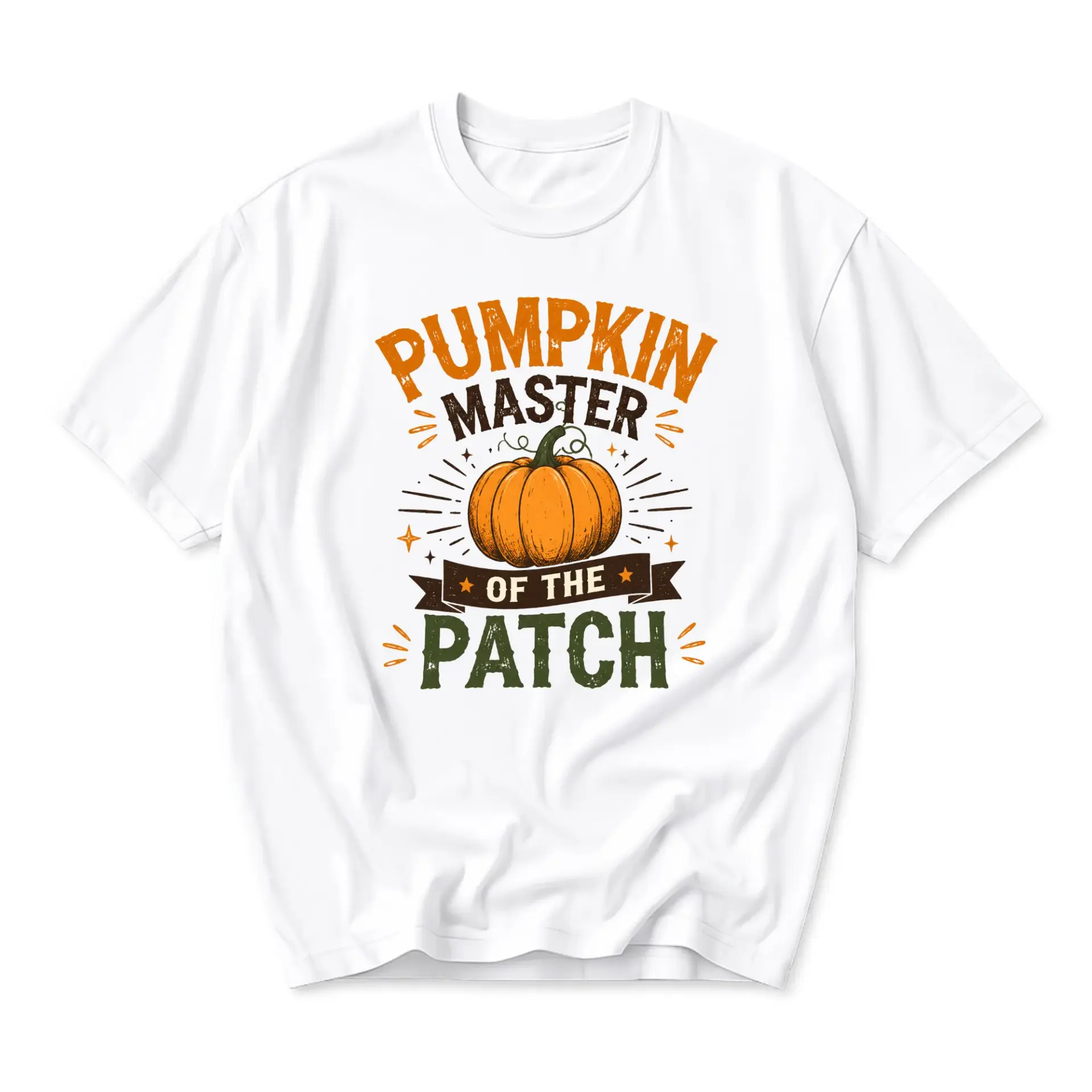 Graphic Tee Pumpkin Master of the Patch Autumn Fall Season Unisex Casual Crew Neck Comfortable Short Sleeve T-Shirt