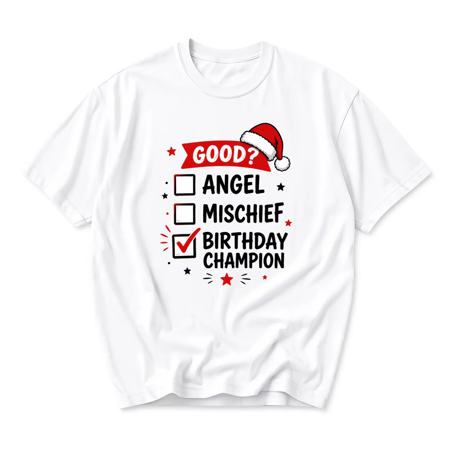 Funny Shirt Birthday Checklist Graphic Tee Holiday Theme Humorous Unisex Cotton Casual Apparel Top
