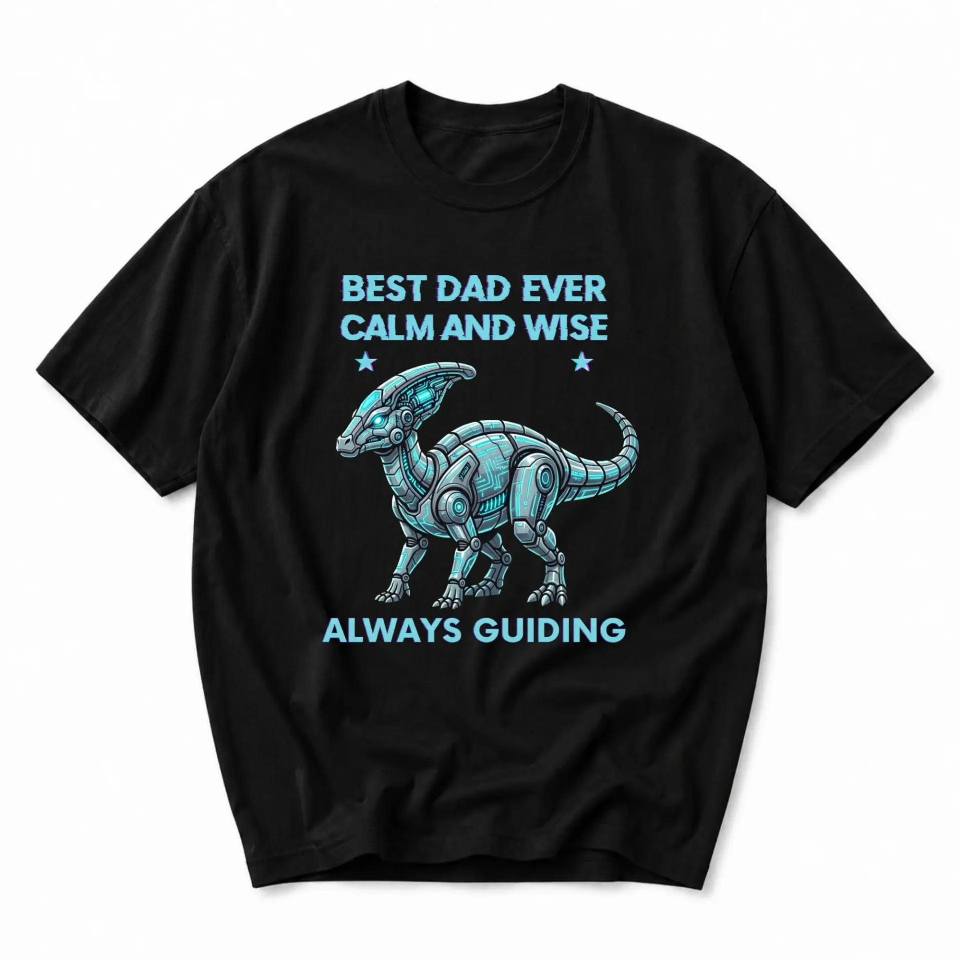 Funny Shirt Best Dad Ever Calm and Wise Graphic Tee Casual Unisex Crew Neck Short Sleeve Cotton Apparel for Men