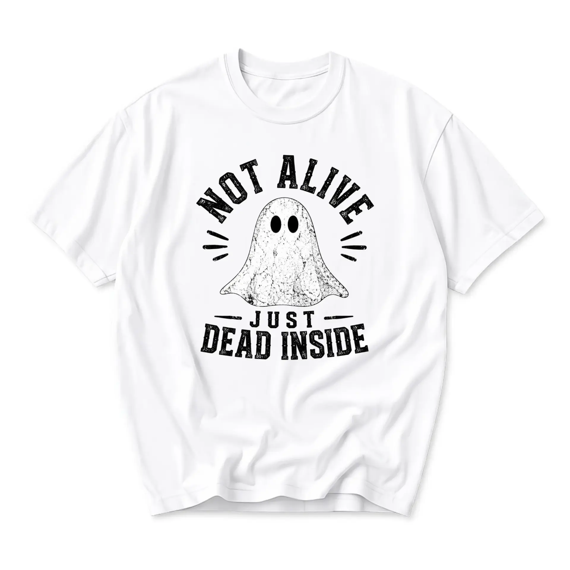 Funny Shirt Not Alive Just Dead Inside Graphic Tee Unisex Crew Neck Casual Cotton Blend Apparel for Everyday Wear