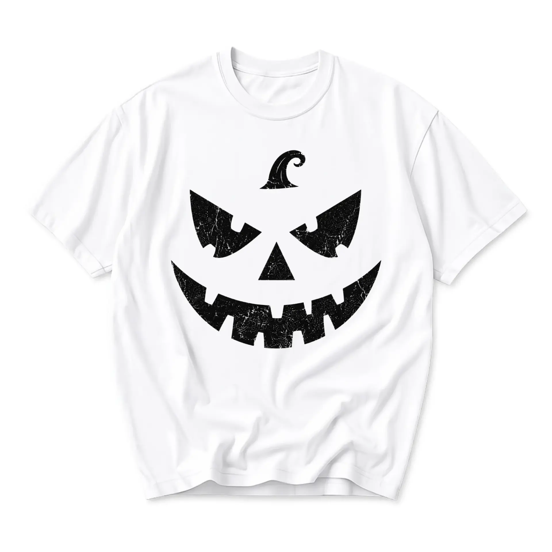 Graphic Tee Jack O Lantern Face Print Unisex Casual Crew Neck Soft Cotton Blend Everyday Seasonal Fall Holiday Apparel