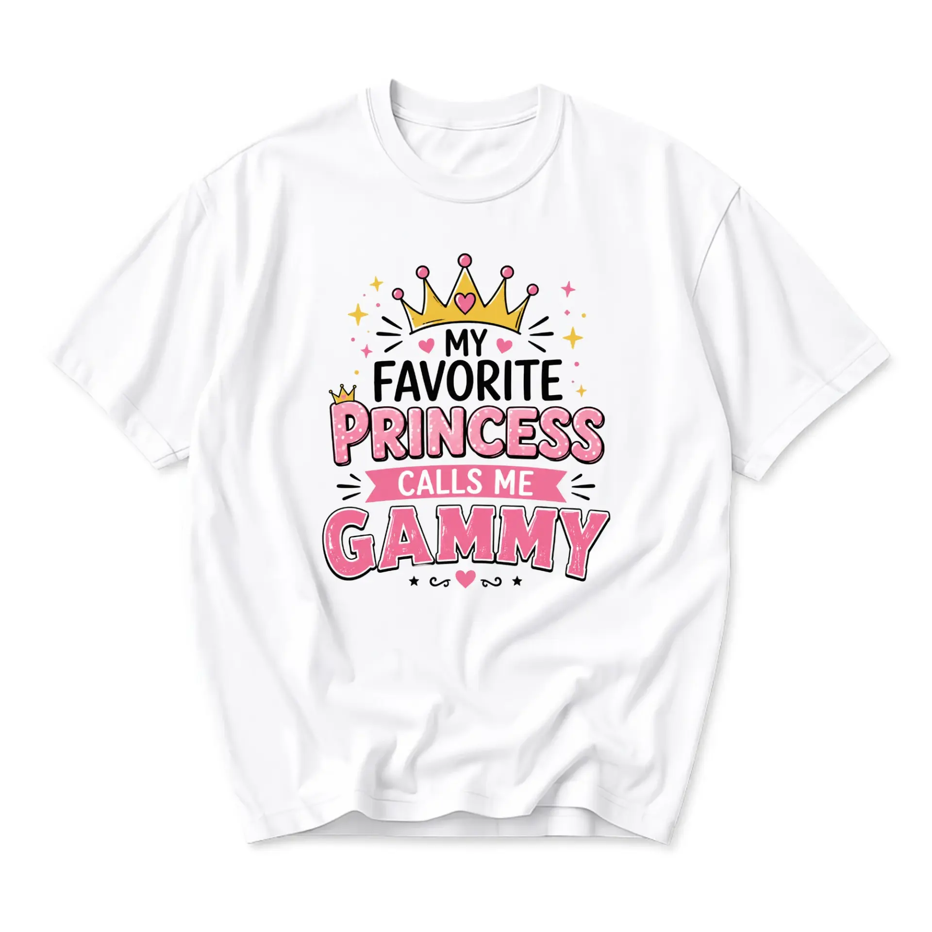 Funny Shirt My Favorite Princess Calls Me Gammy Graphic Tee Unisex Crew Neck Short Sleeve Cotton Casual Apparel