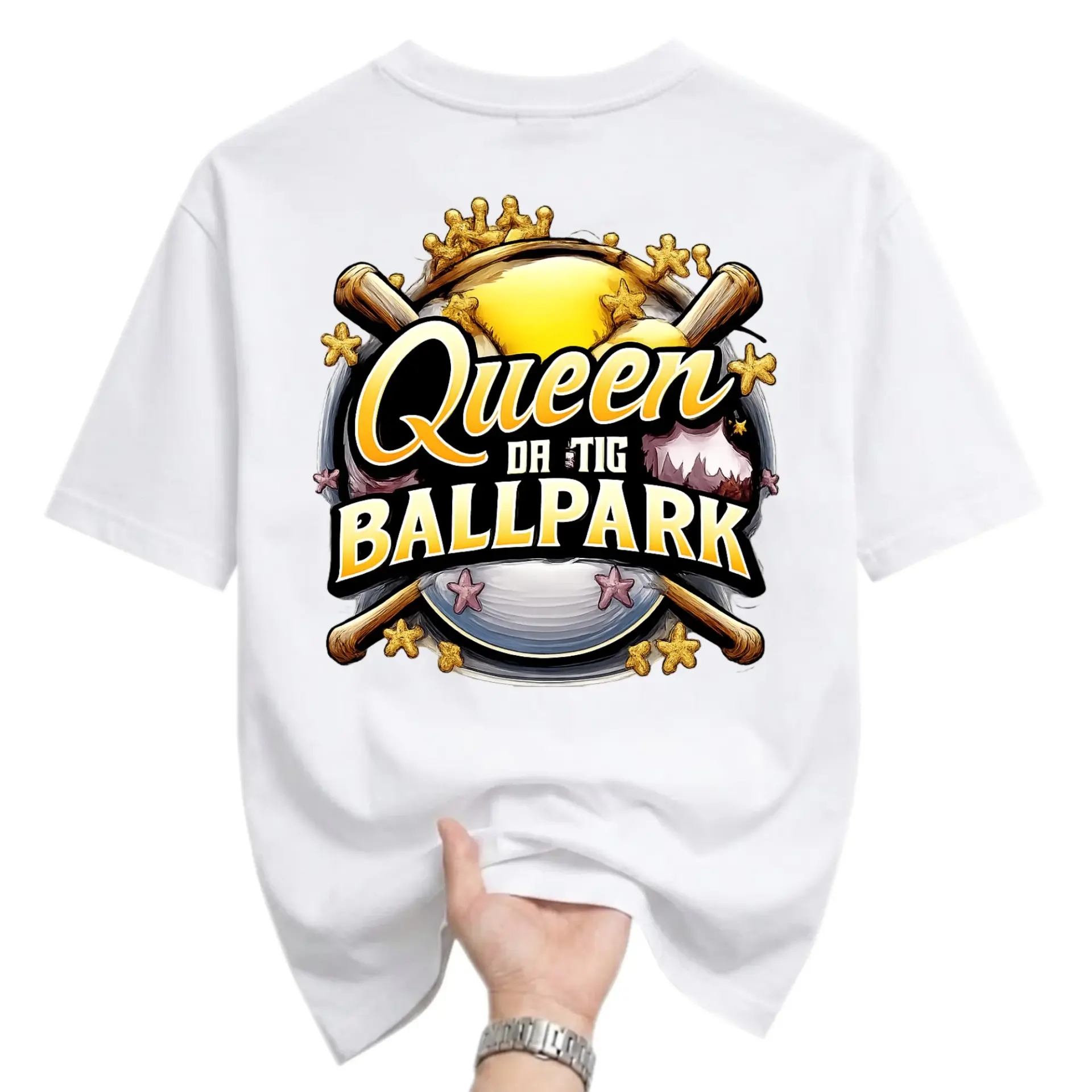 Graphic Tee Queen of the Ballpark Baseball Softball Sport Lover Unisex Crew Neck Cotton Blend Casual Short Sleeve Shirt