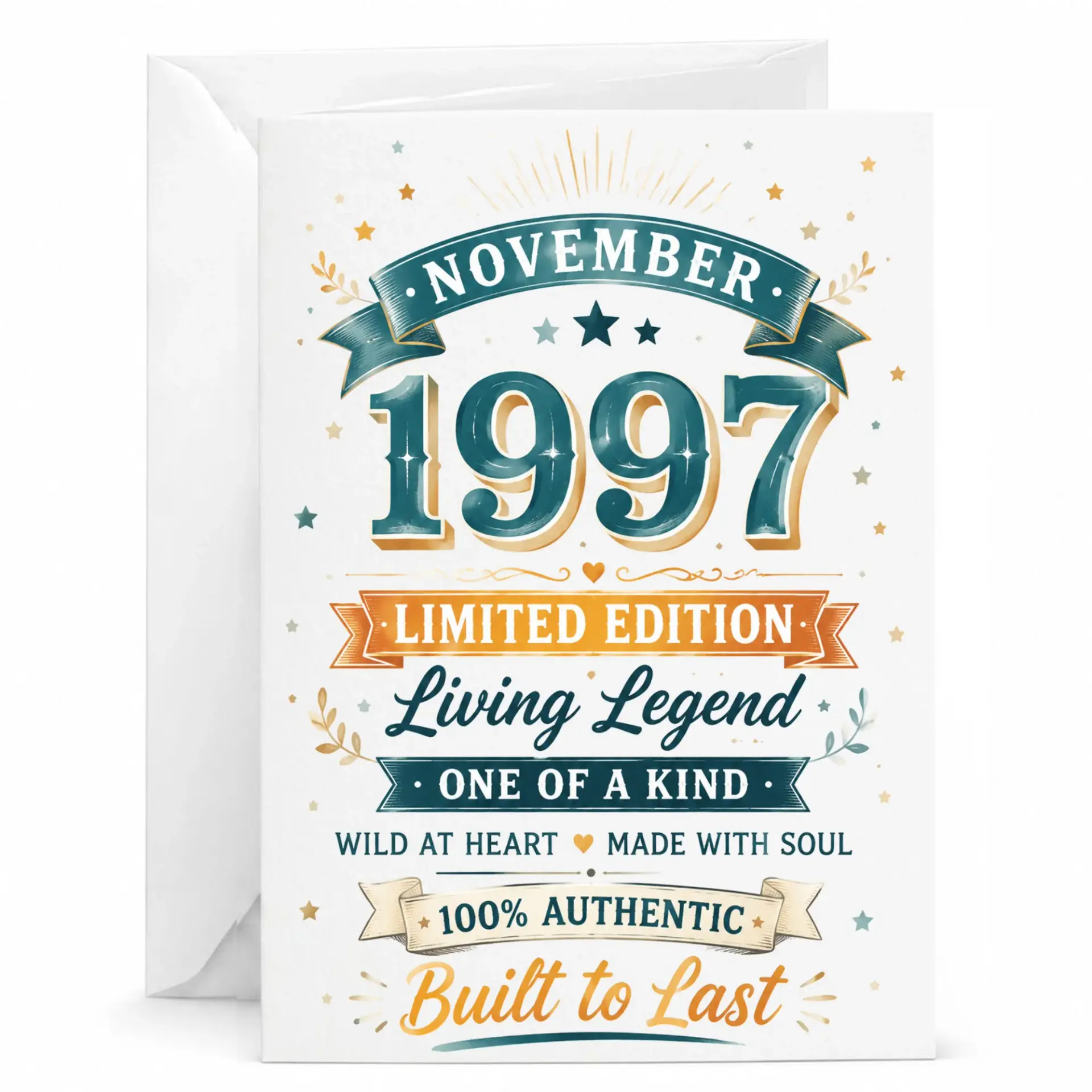 Birthday Card for Born in November 1997 Limited Edition Living Legend Greeting Card with Envelope for Special Milestone