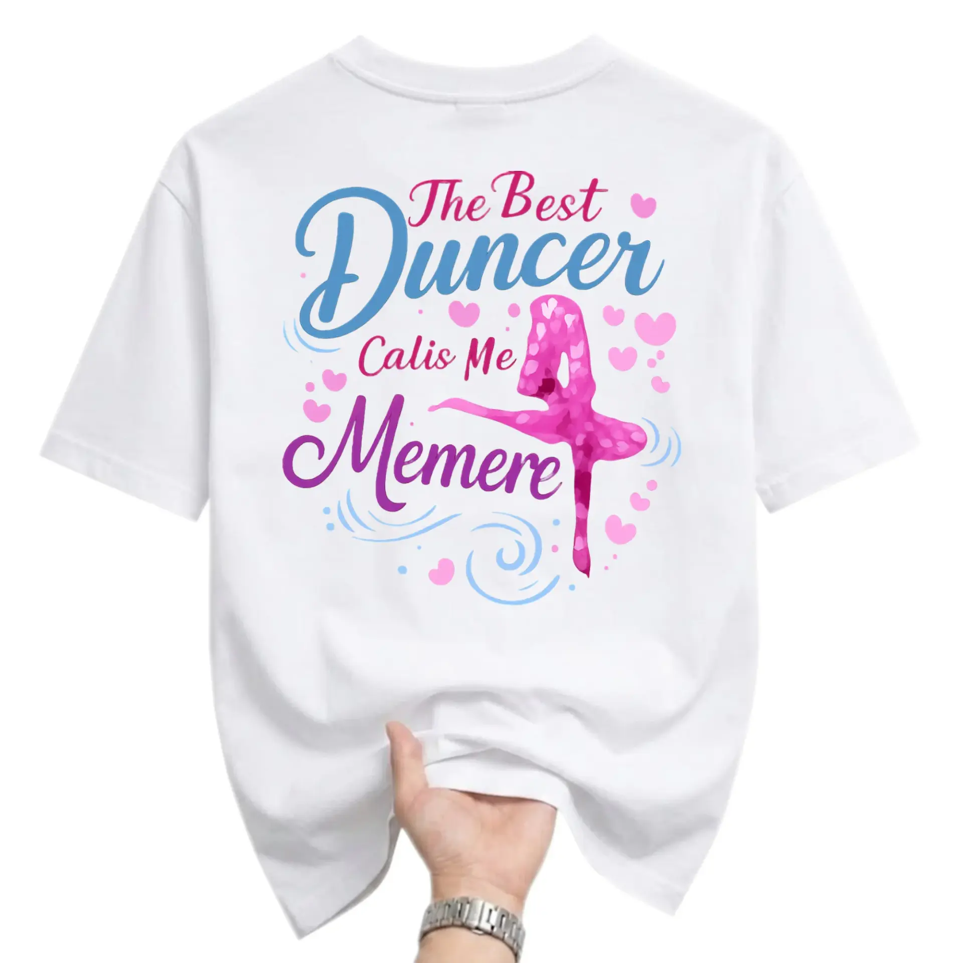 Funny Shirt the Best Duncer Calis Me Memere Graphic Tee Unisex Casual Apparel for Dance Lovers and Grandma Gifts