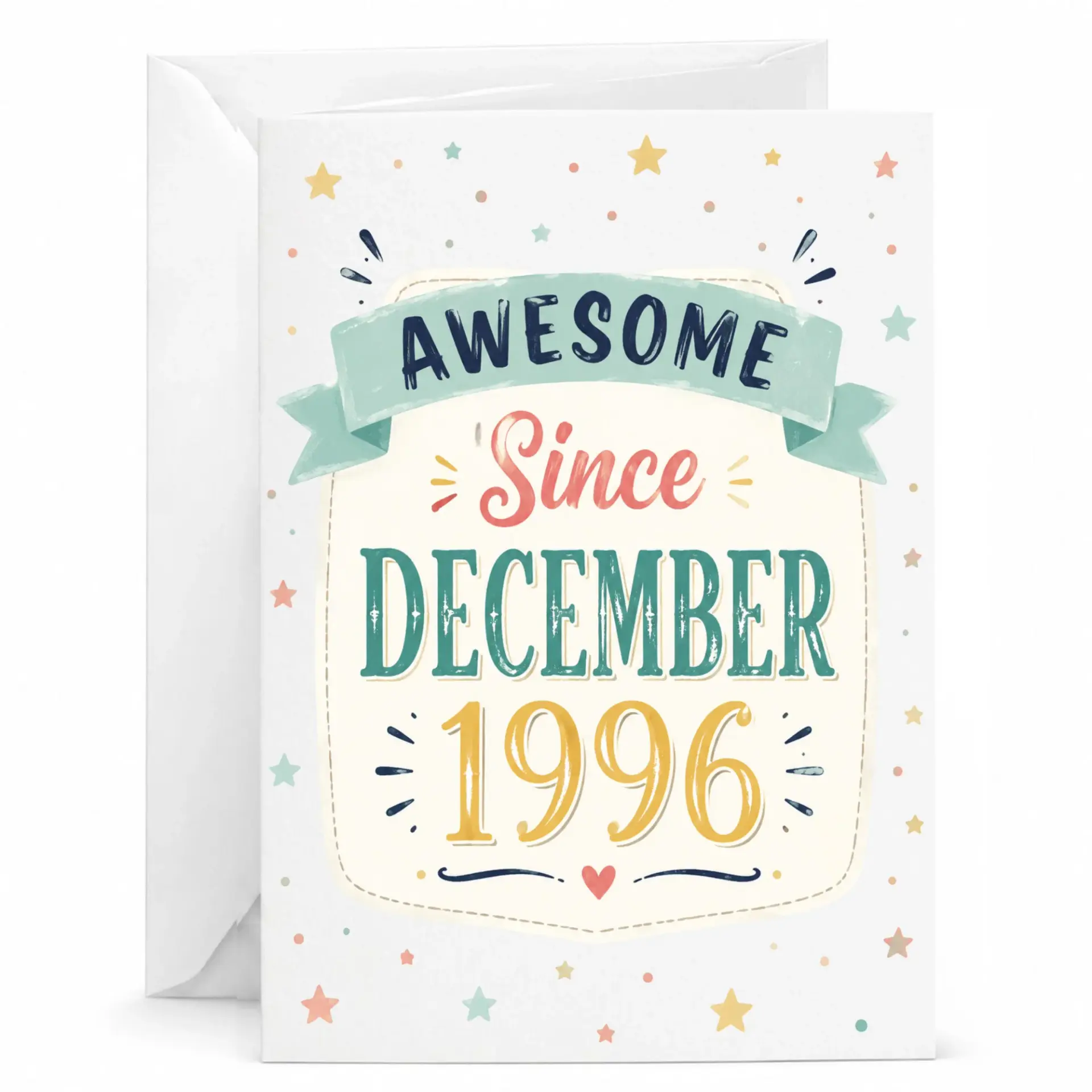 Birthday Card Awesome Since December 1996 Retro Style Greeting Card for Special Milestone Celebrations and Anniversaries
