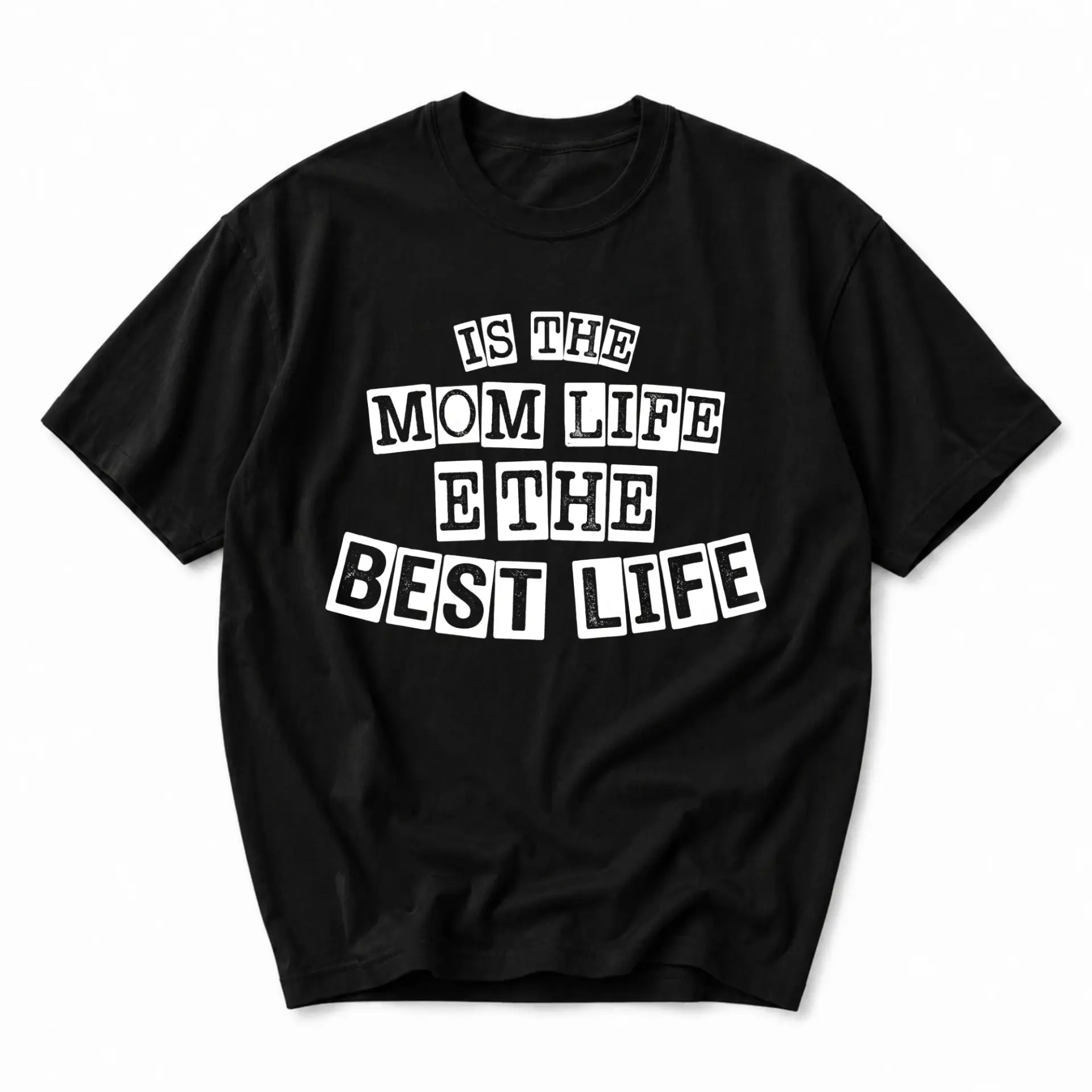 Funny Shirt Mom Life Is the Best Life Graphic Print Unisex Crew Neck Casual Everyday T-Shirt Short Sleeve Tee