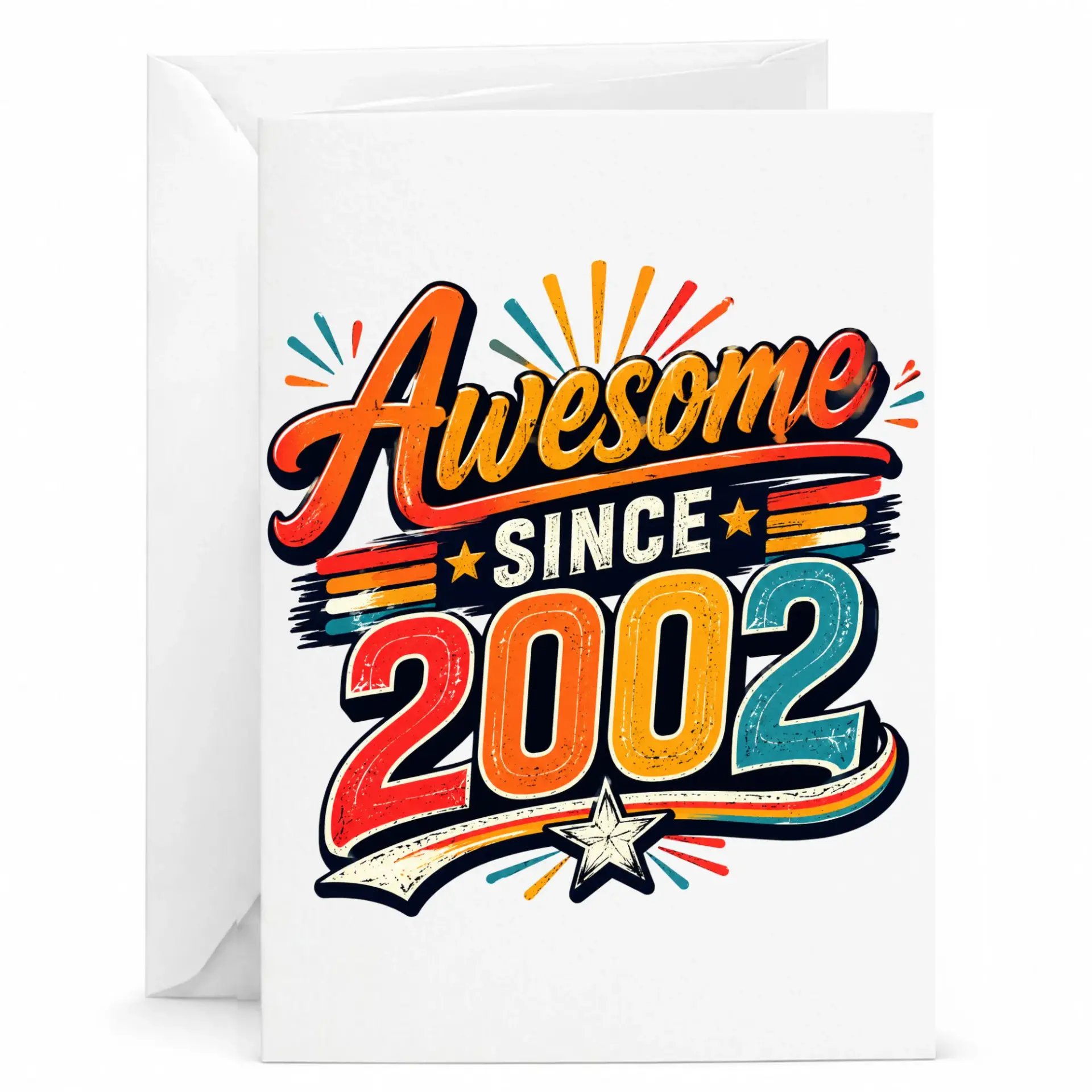 Birthday Card Awesome Since 2002 Retro Vintage Style Greeting Card for Birthday Celebrations and Milestone Events