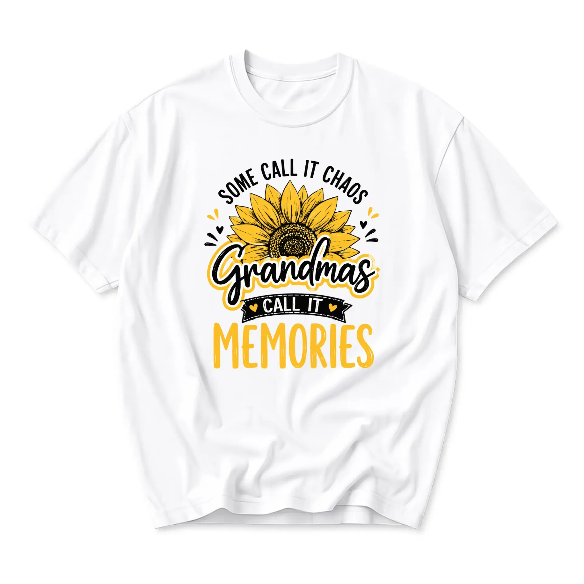Funny Shirt Some Call It Grandmas It Memories Sunflower Graphic Printed Unisex Crew Neck Casual Tee