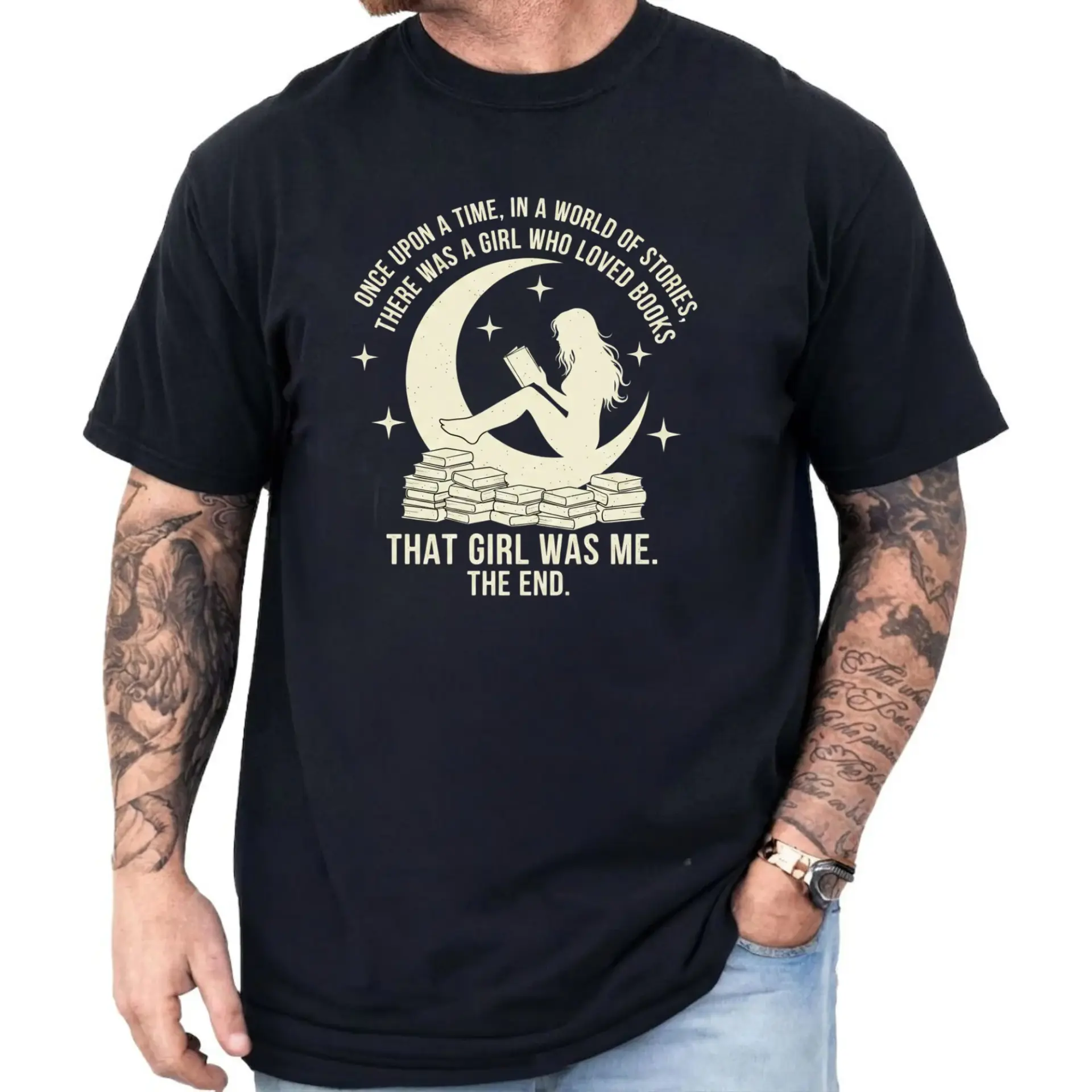 Graphic Tee Once Upon a Time Book Lover Unisex T-Shirt Reading Apparel for Bibliophiles and Library Enthusiasts