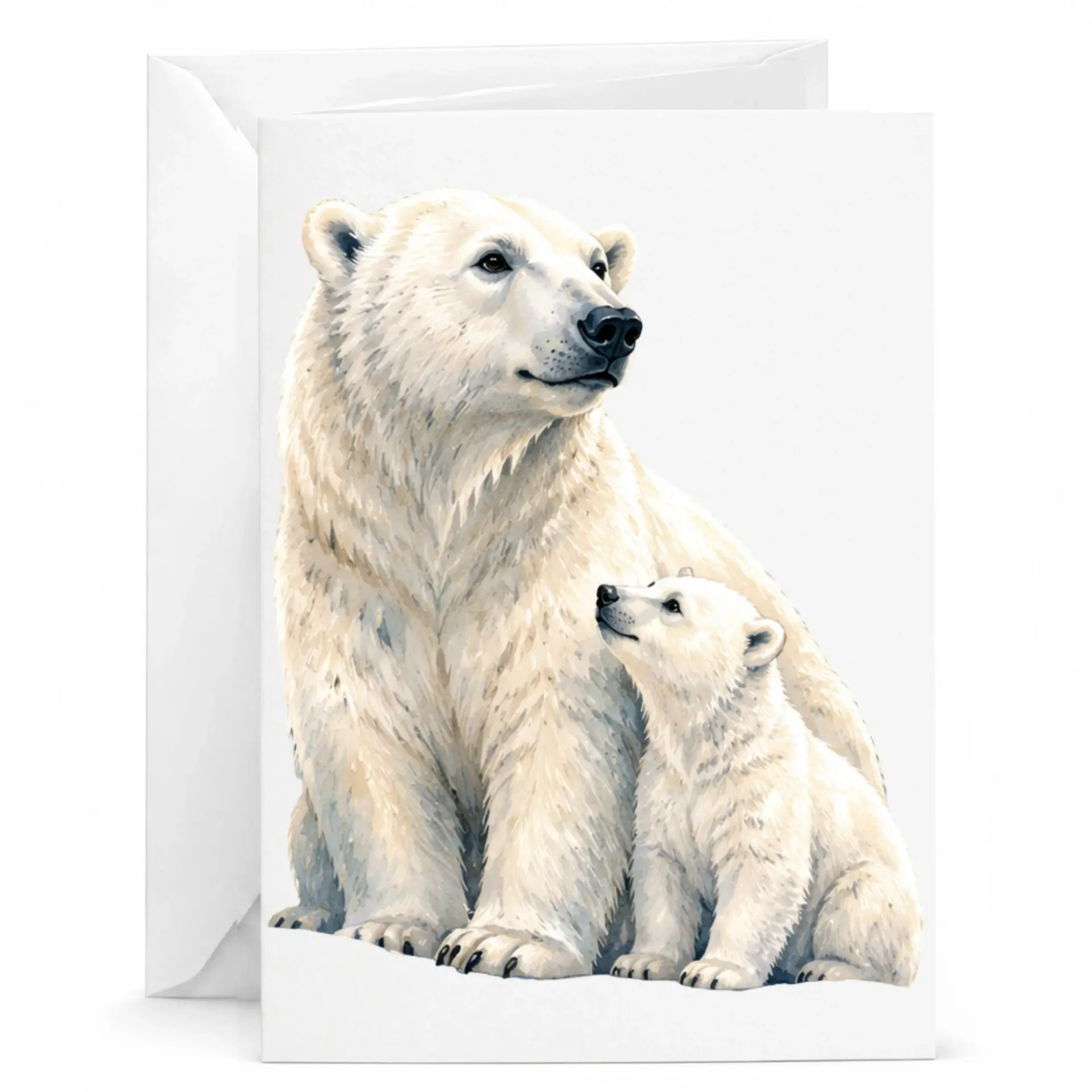Greeting Card Featuring Beautiful Mother and Cub Illustration for Heartfelt Messages Special Occasions