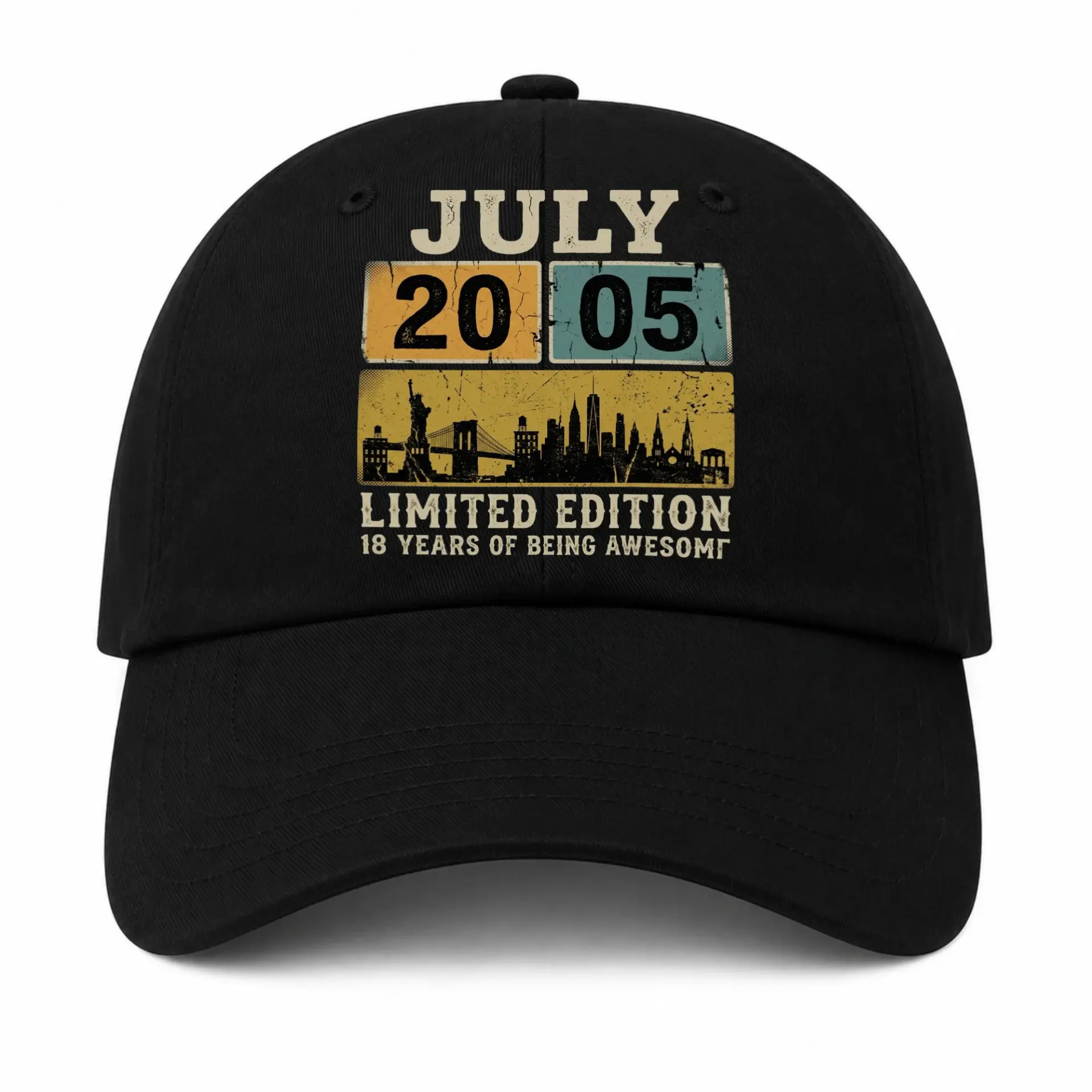Risk: the Design Contains the Statue of Liberty, Which Is a Protected National Landmark and Symbol Often Restricted in Commercial Use, and Refers to a Specific Birth Date/age Combination.