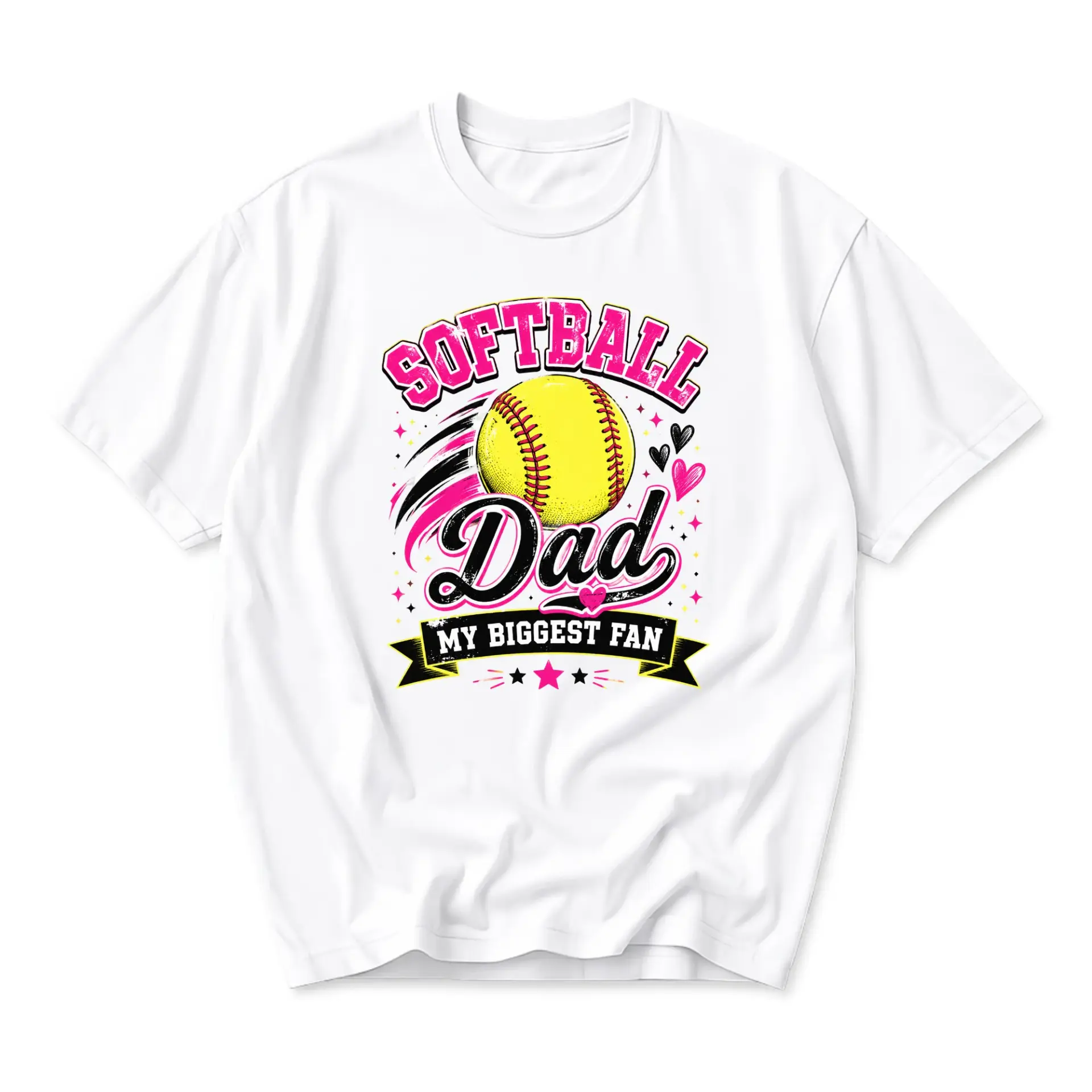 Funny Shirt Softball Dad My Biggest Fan Graphic Tee Unisex Casual Apparel for Sports Enthusiasts and Proud Parents