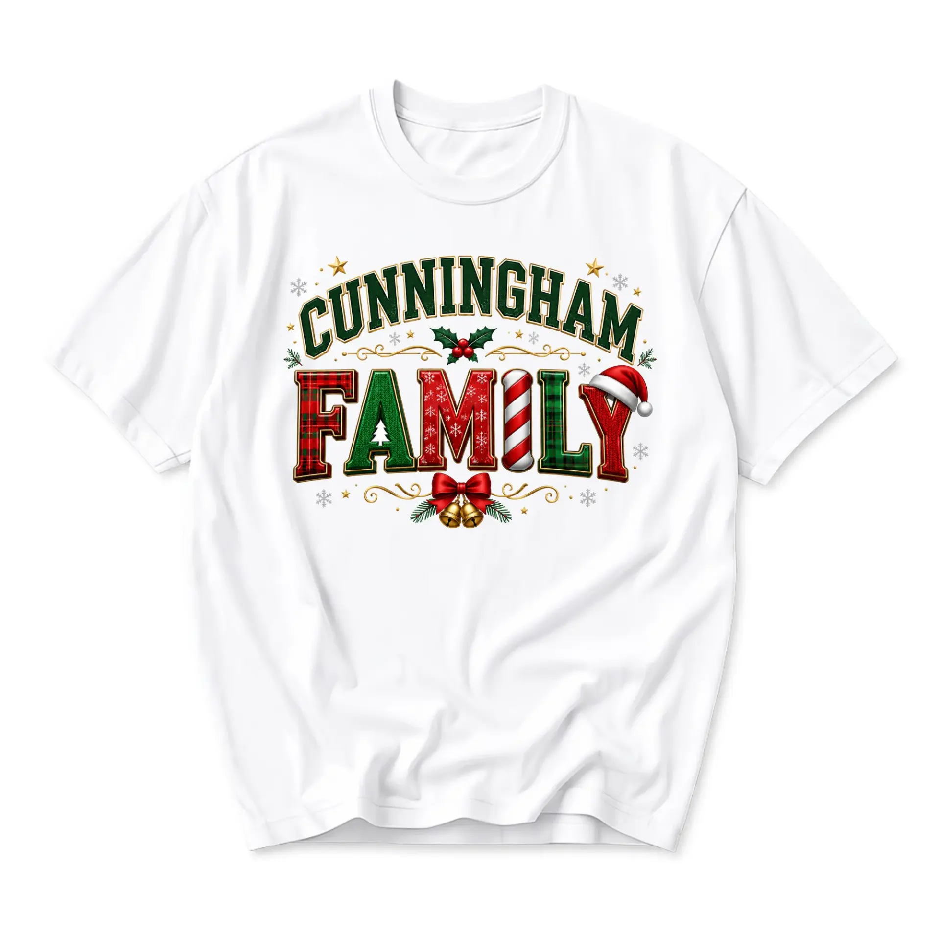 T-shirt Family Christmas Graphic Tee Holiday Season Matching Apparel Soft