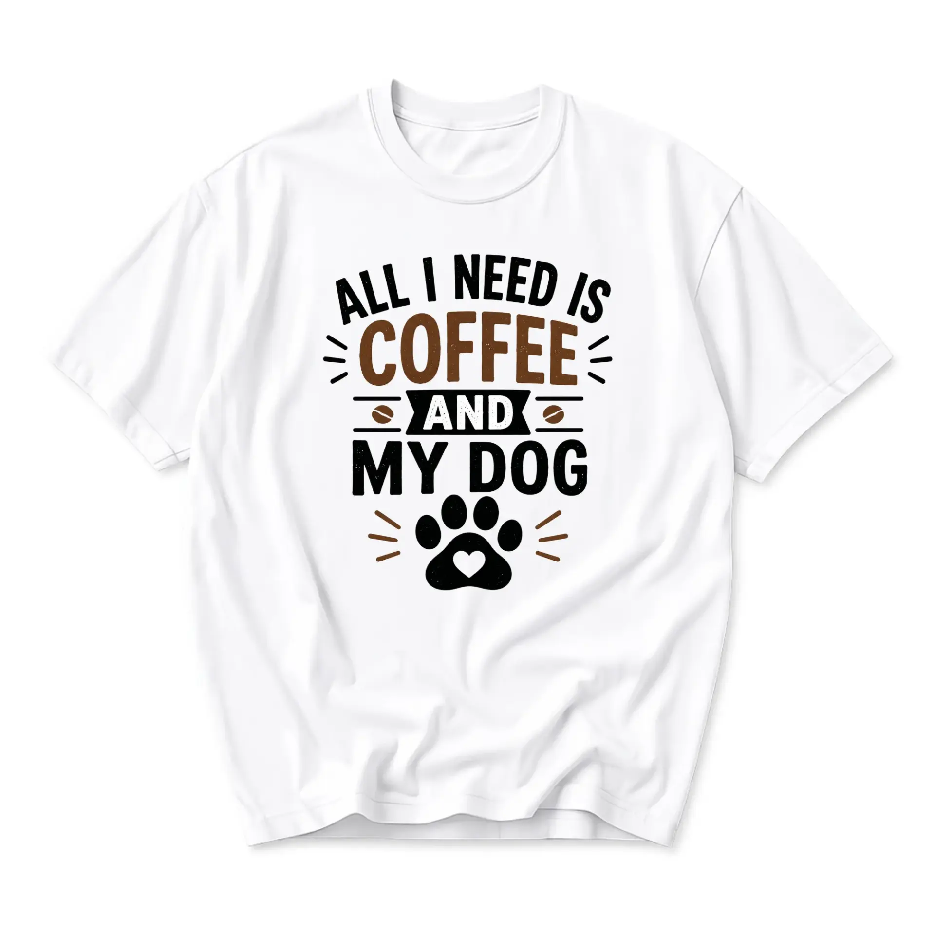 Graphic Tee All I Need Is Coffee and Unisex Casual Crew Neck T-Shirt Soft