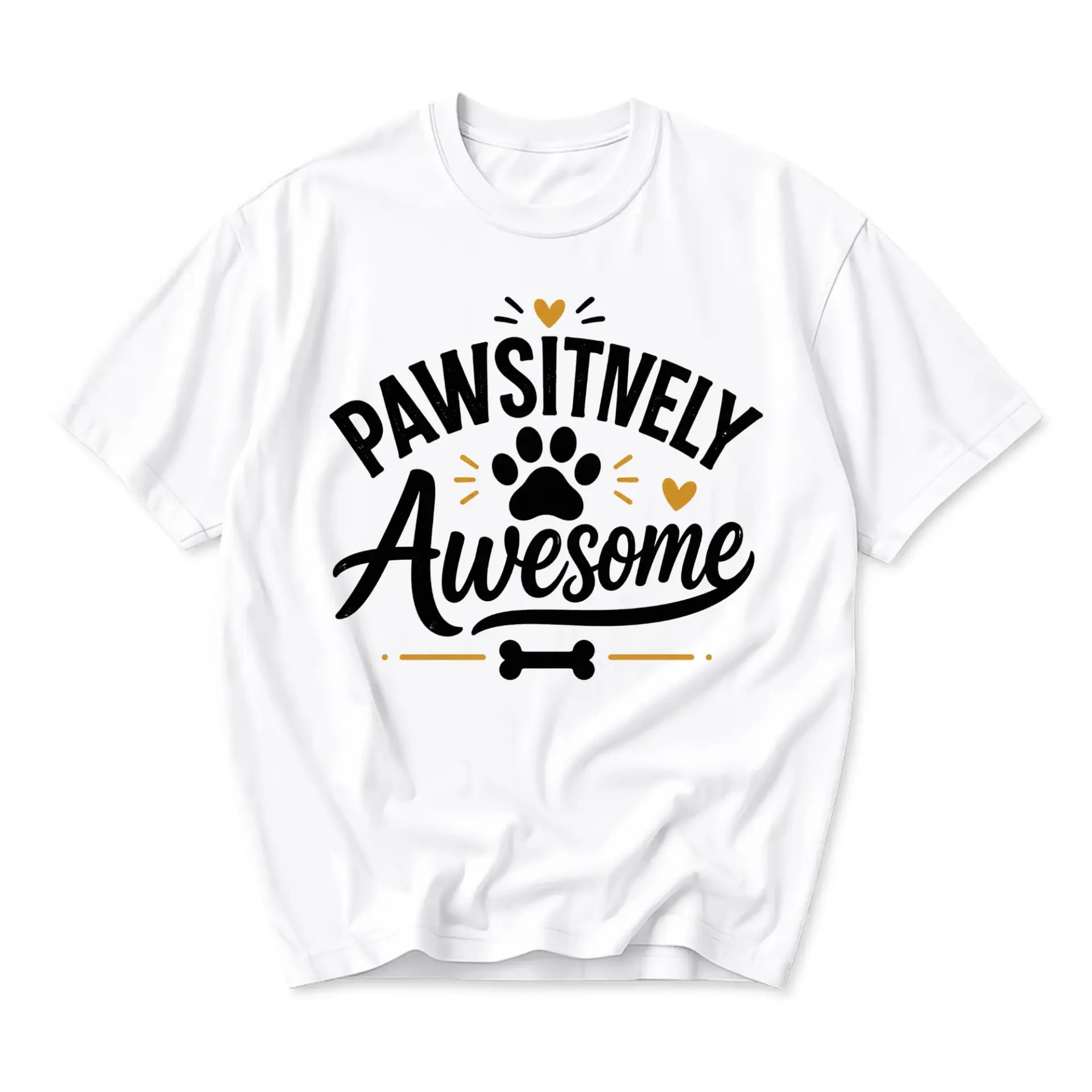Funny Shirt Pawsitnely Awesome Graphic Tee Pet Lover Apparel Unisex Casual