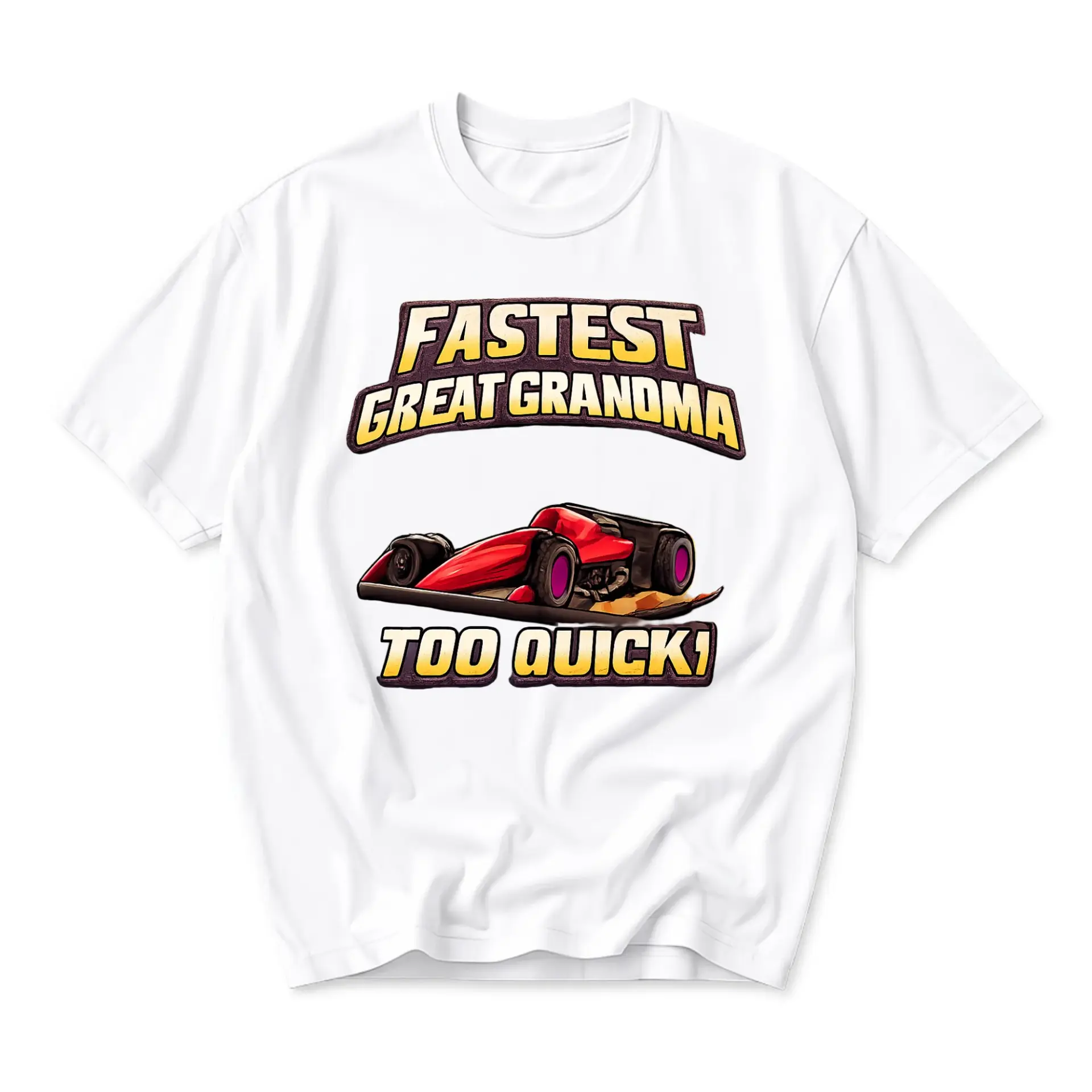 Funny Shirt Fastest Great Grandma Racing Graphic Tee Unisex Casual Apparel