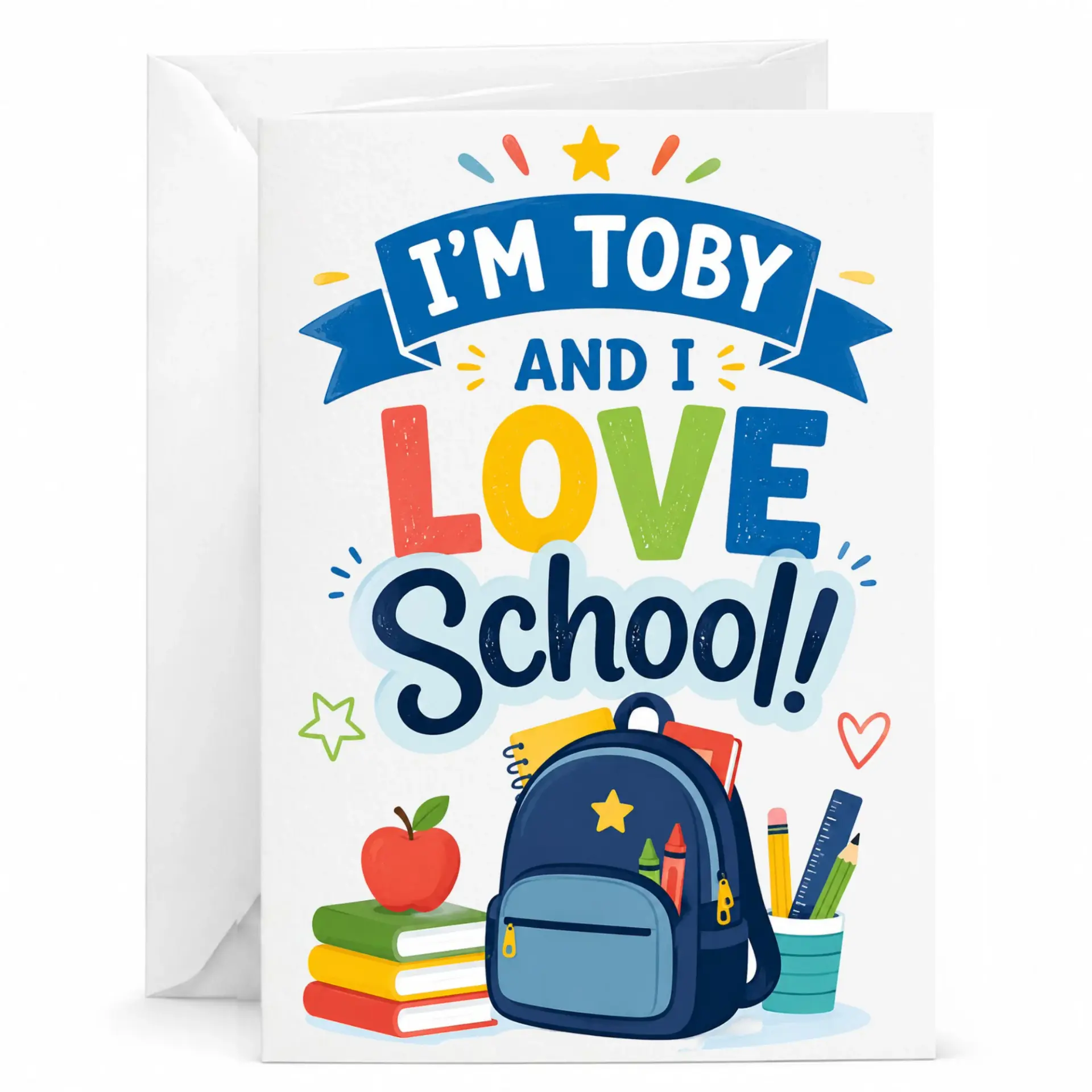 Funny School Enthusiast Greeting Card with Envelope for Academic and