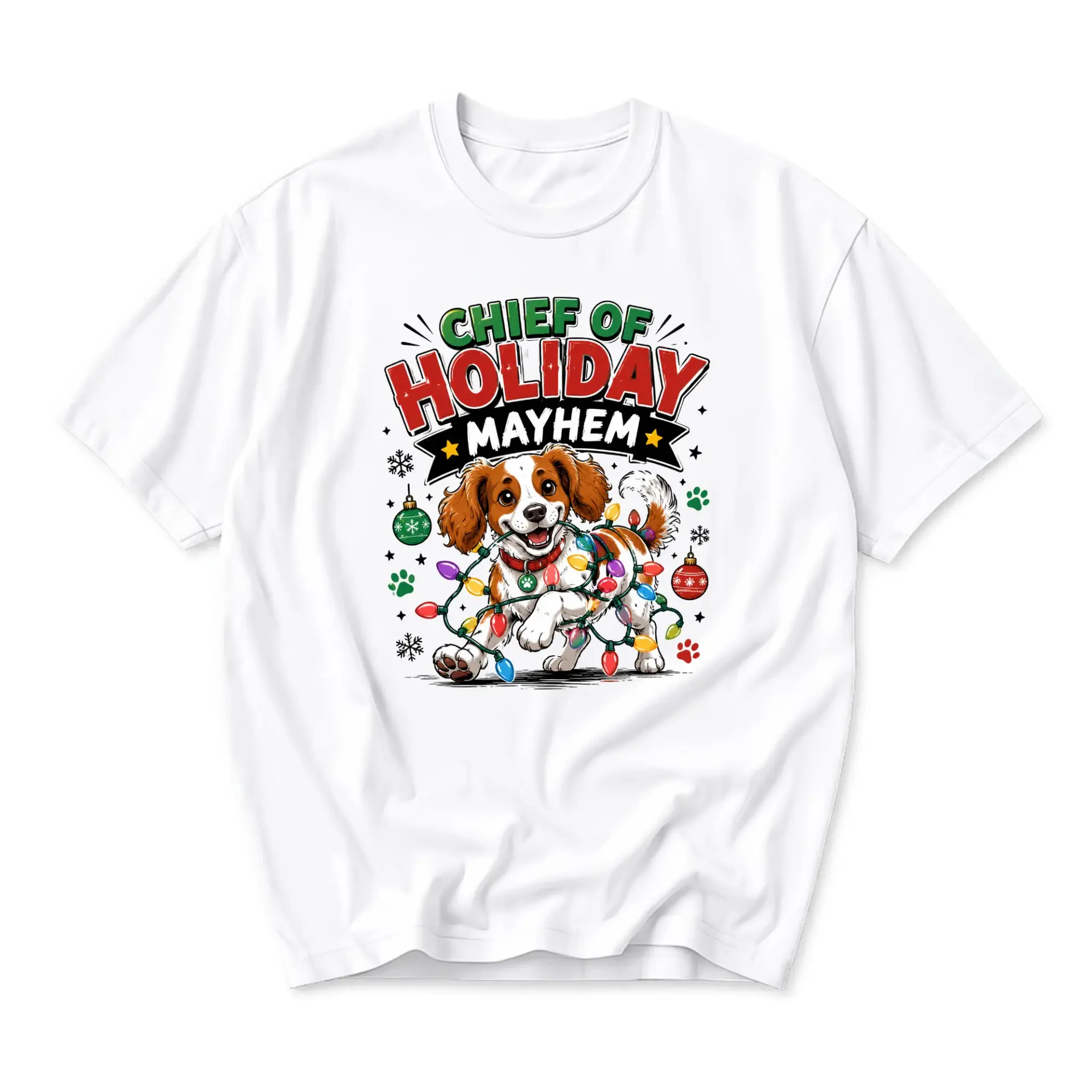 Funny Shirt Chief of Holiday Cute Puppy Dog Graphic Tee Christmas Seasonal
