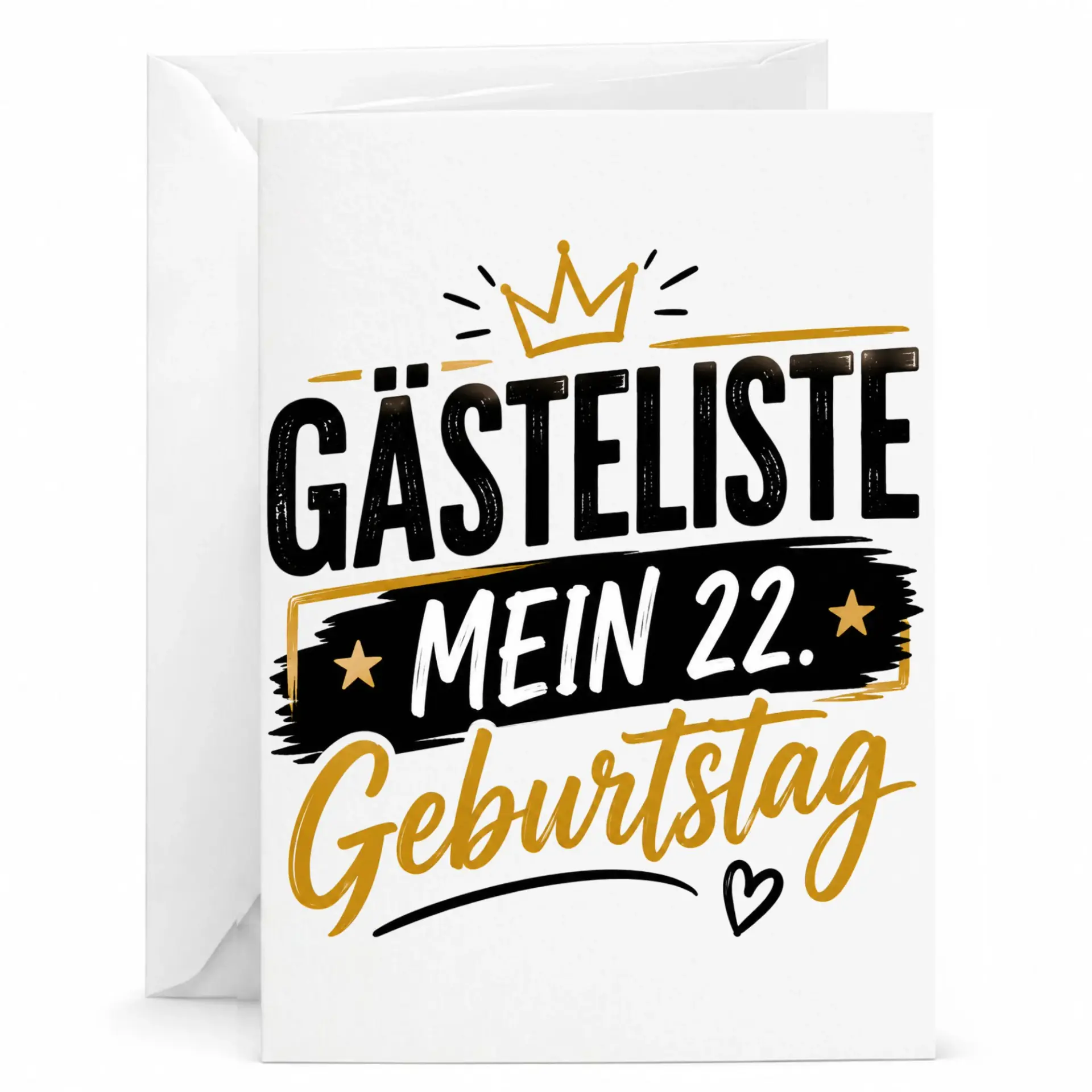 Birthday Card 22nd Birthday Guest List Design Elegant Typography Greeting Card for Twenty-Second Birthday Celebration