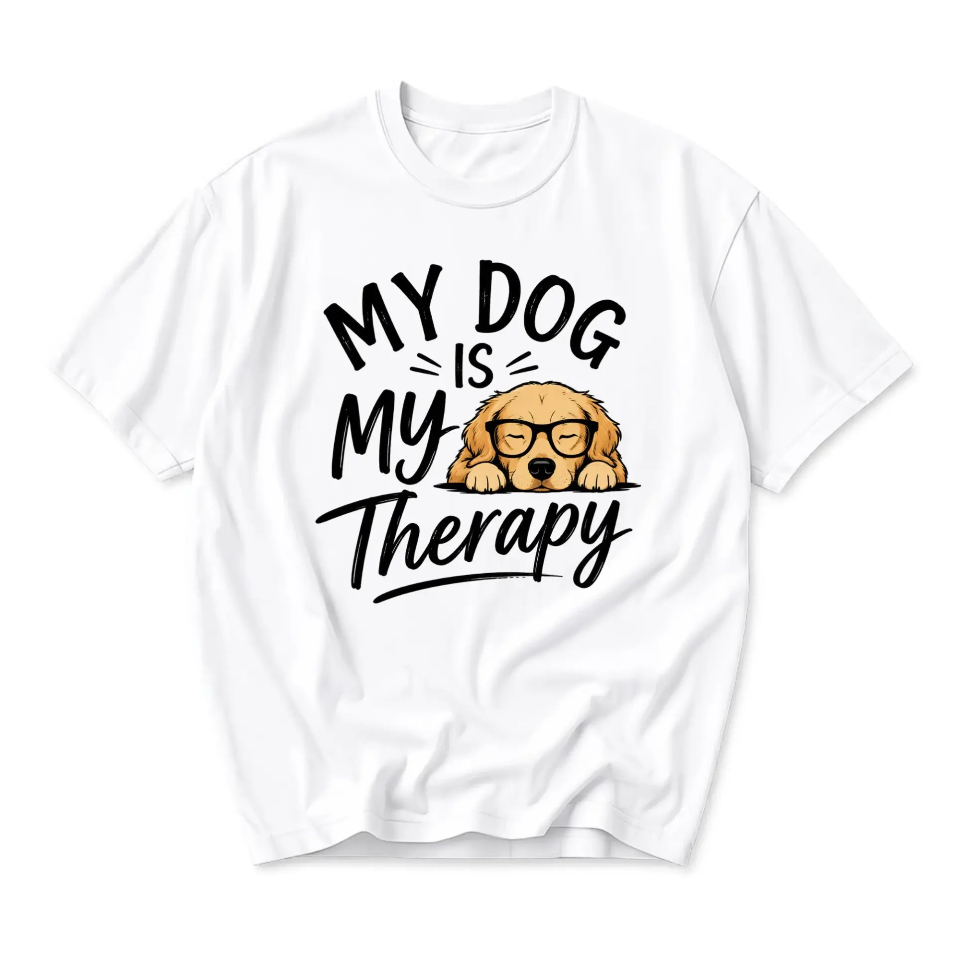 Graphic Tee Is My Therapy Shirt Unisex Crew Neck Short Sleeve Cotton Blend