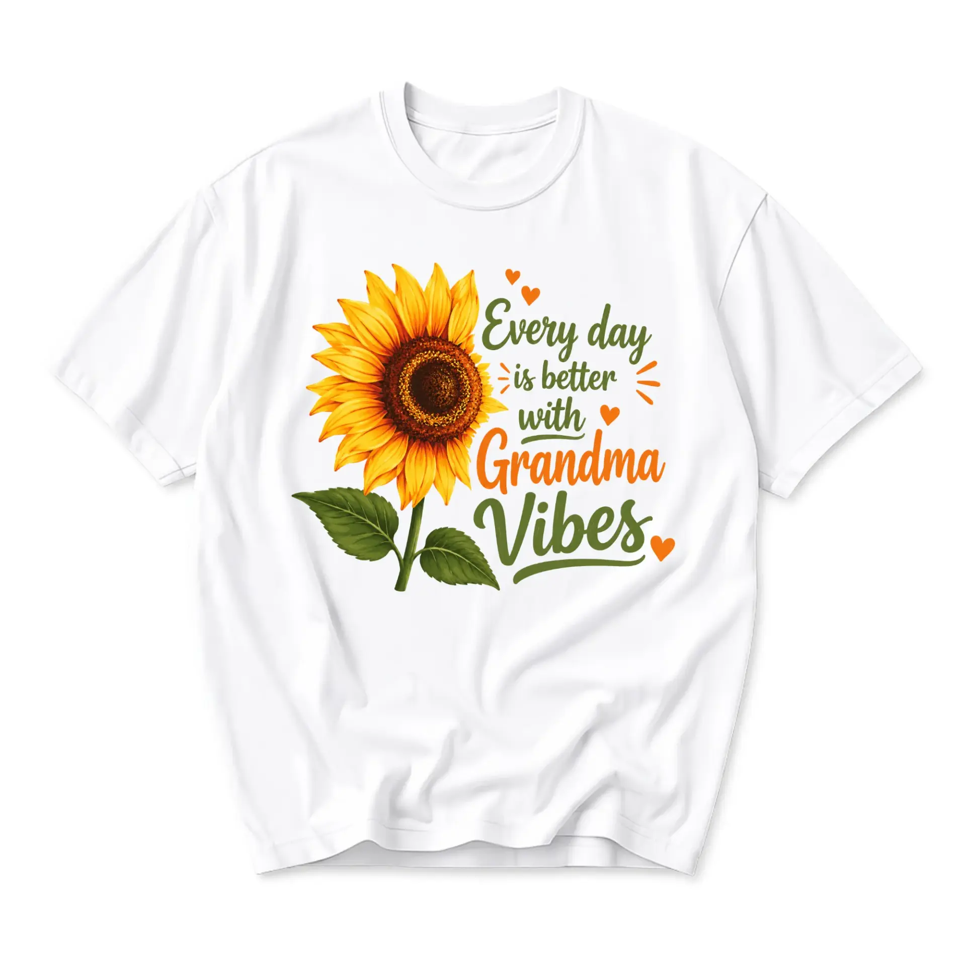 Graphic Tee Sunflower Print Every Day Is Better with Grandma Unisex Crew