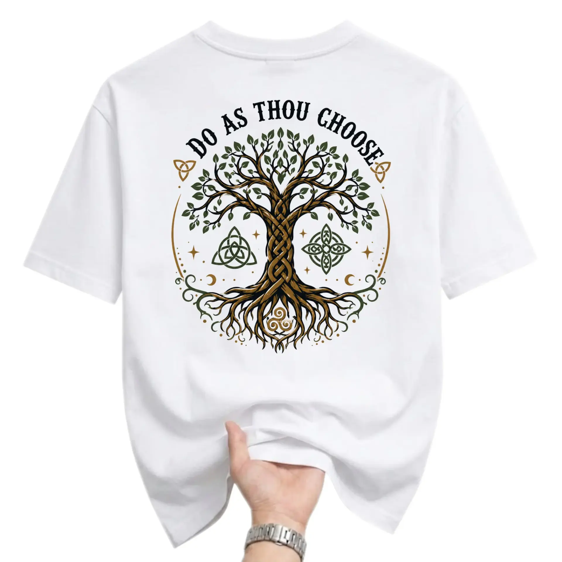 T-shirt Do as Thou Choose Tree of Life Graphic Tee Unisex Casual Crew Neck Short Sleeve Cotton Blend Apparel