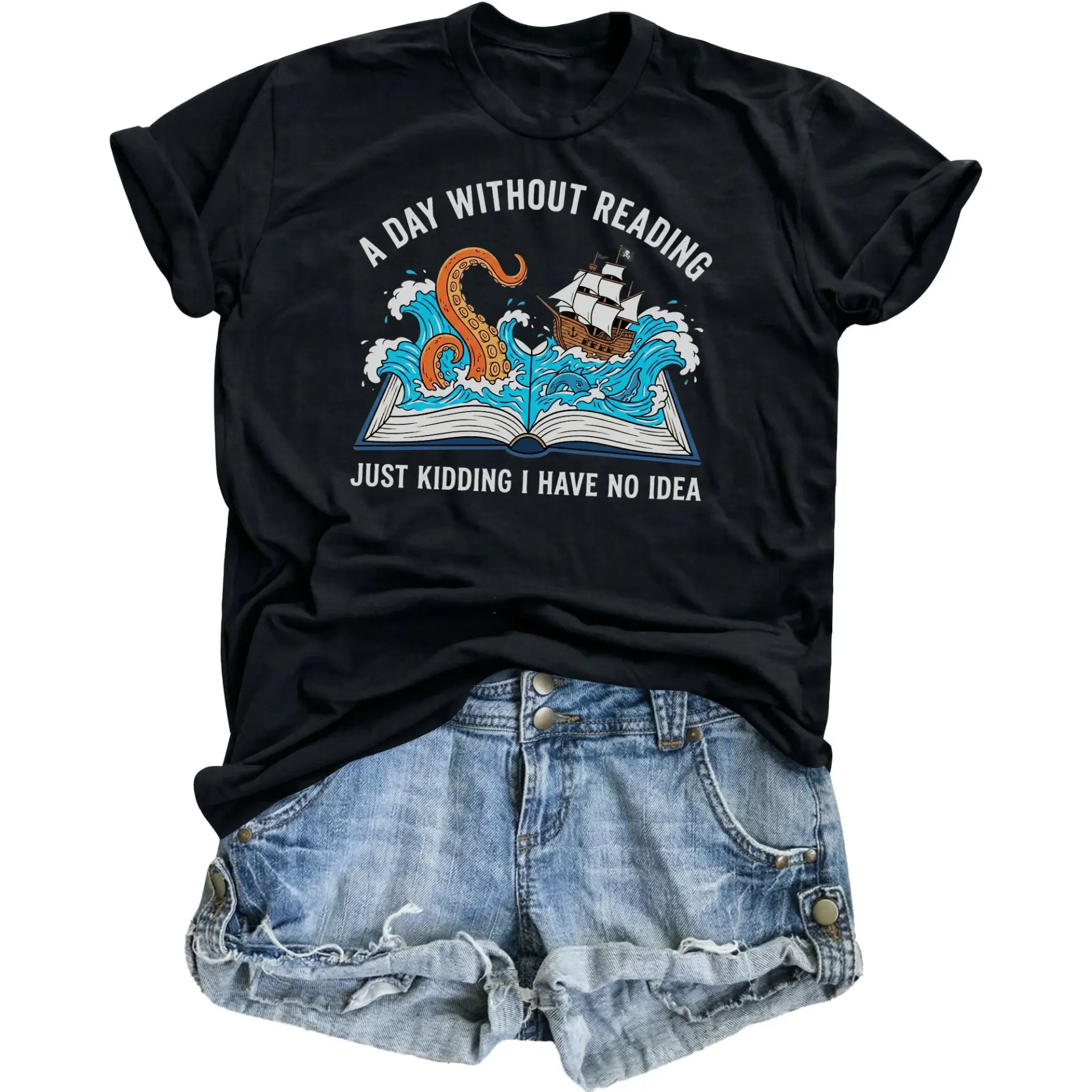 Funny Graphic Tee Without Reading Unisex Shirt Book Lover Apparel Casual Crew Neck Cotton Blend Top