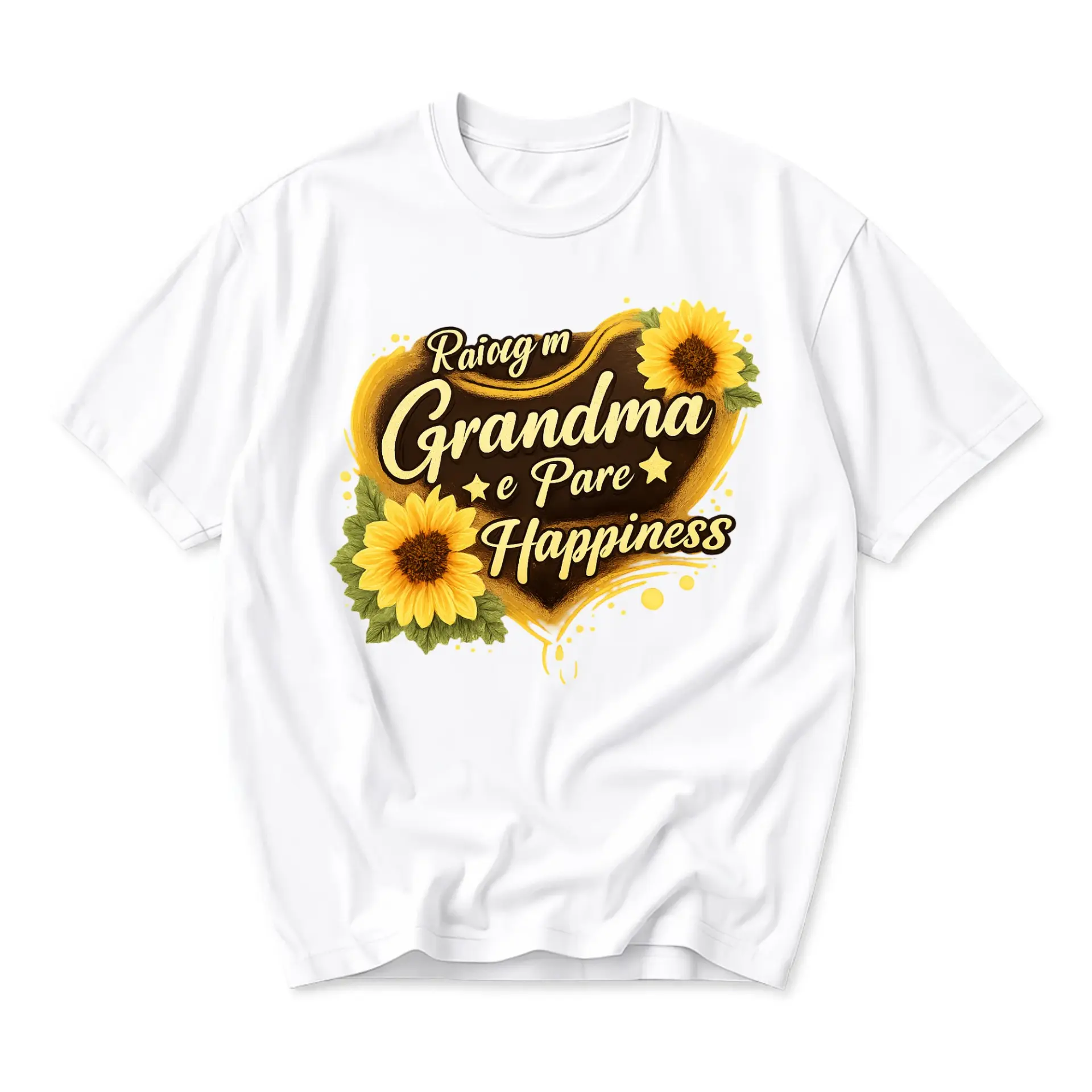 T-shirt Unisex Graphic Tee Sunflower Grandma Happiness Print Casual Everyday Crew Neck Short Sleeve Cotton Apparel