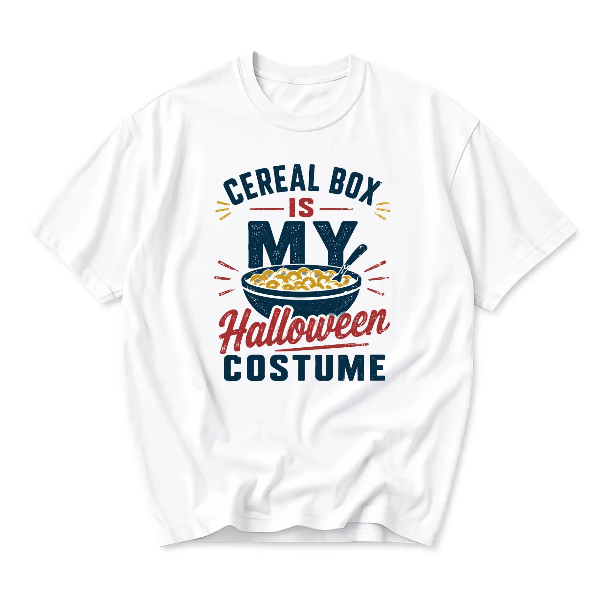 Funny Shirt Cereal Box Is My Halloween Costume Graphic Tee Unisex Casual Crew Neck Short Sleeve Cotton Apparel