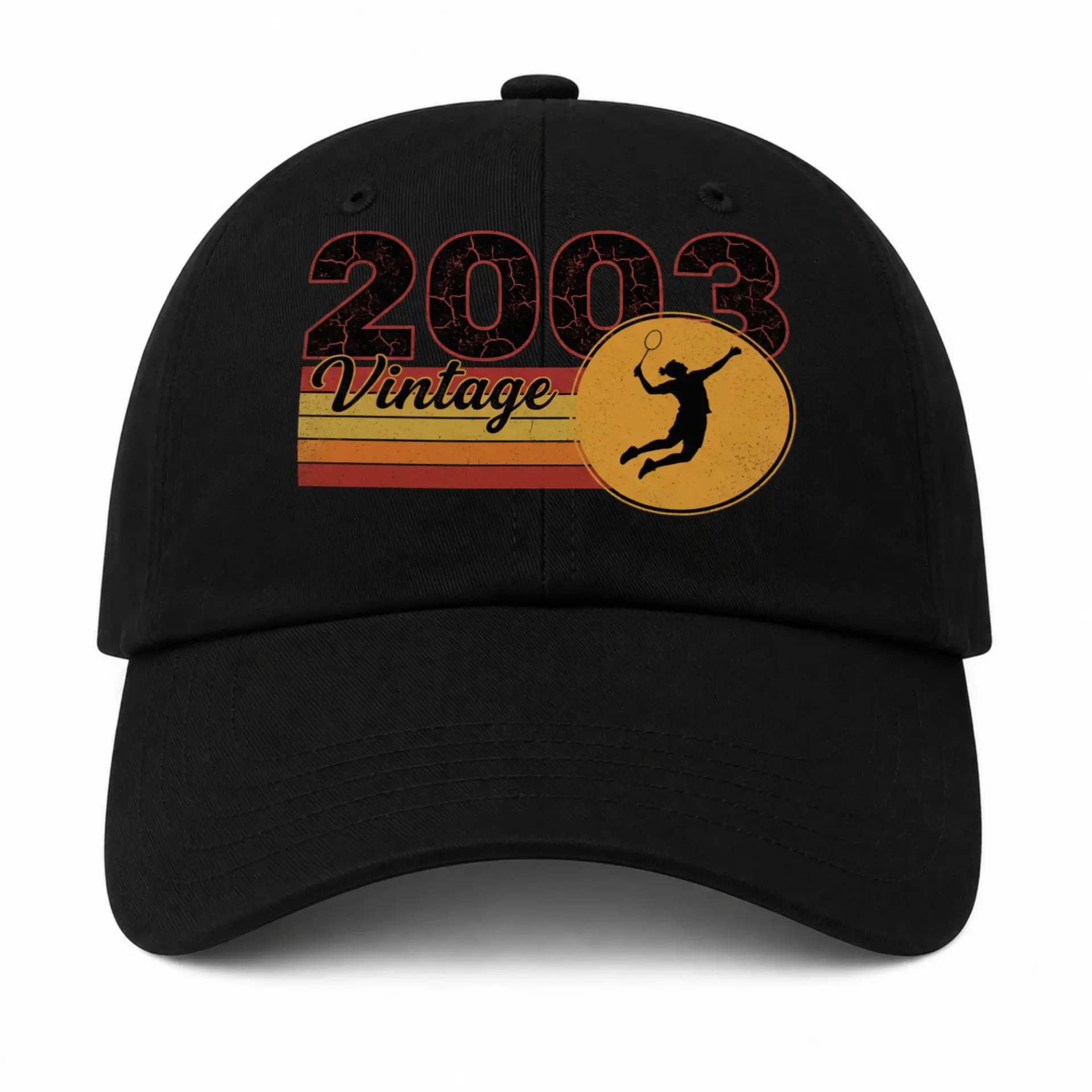 Baseball Cap Vintage Style Badminton Player Graphic Hat for Outdoors