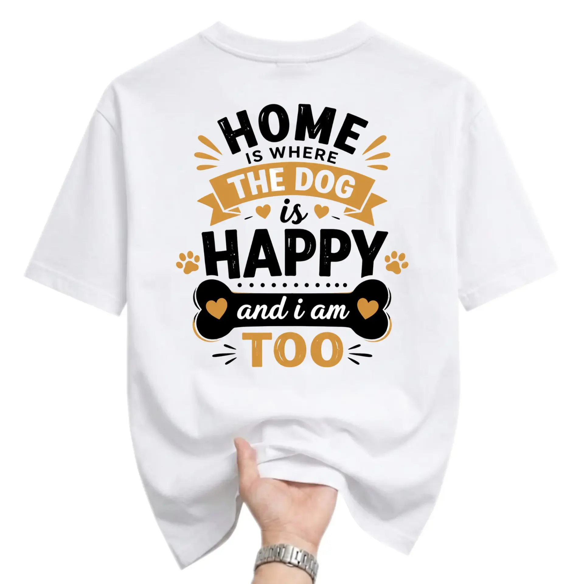 Graphic Tee Where the Dog Is Happy Unisex Casual Everyday Crew Neck Short