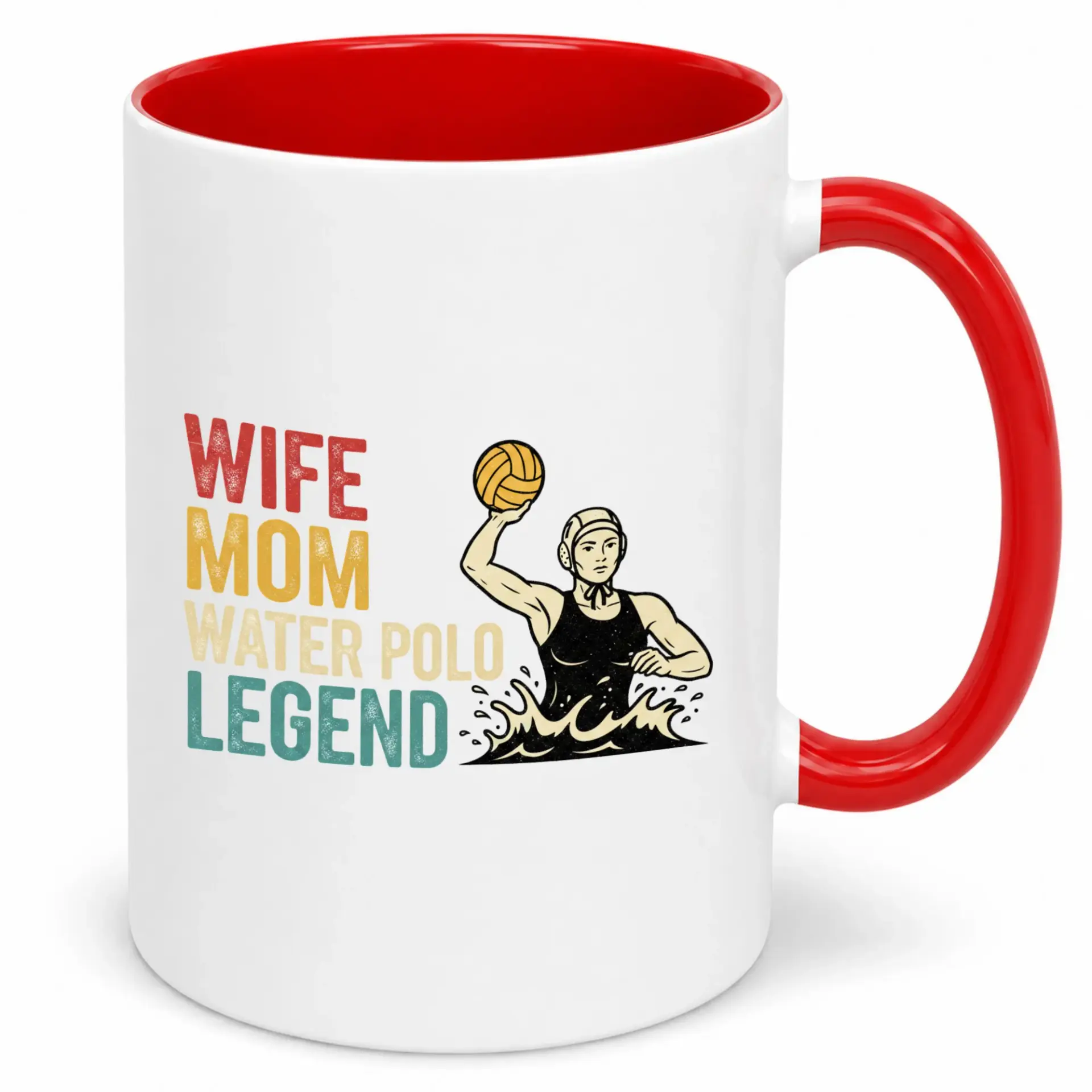 Water Polo Legend Coffee Mug for Wife and Mom Funny Sports Theme White Ceramic Drinkware Gift Idea Athletes Fans