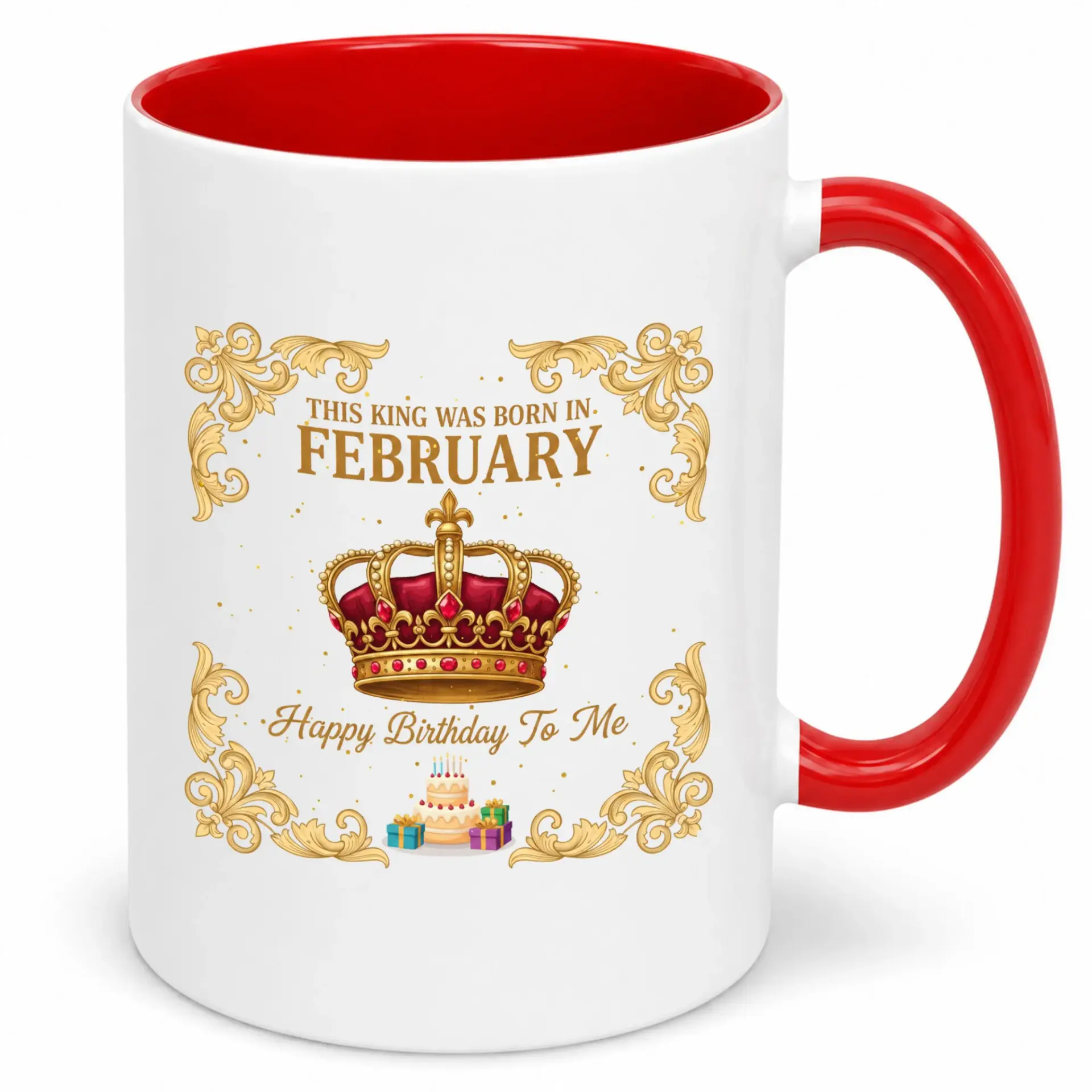 Funny Birthday Ceramic Coffee Mug for Men Born in February Themed Decorative Drinkware Gift Special Occasions