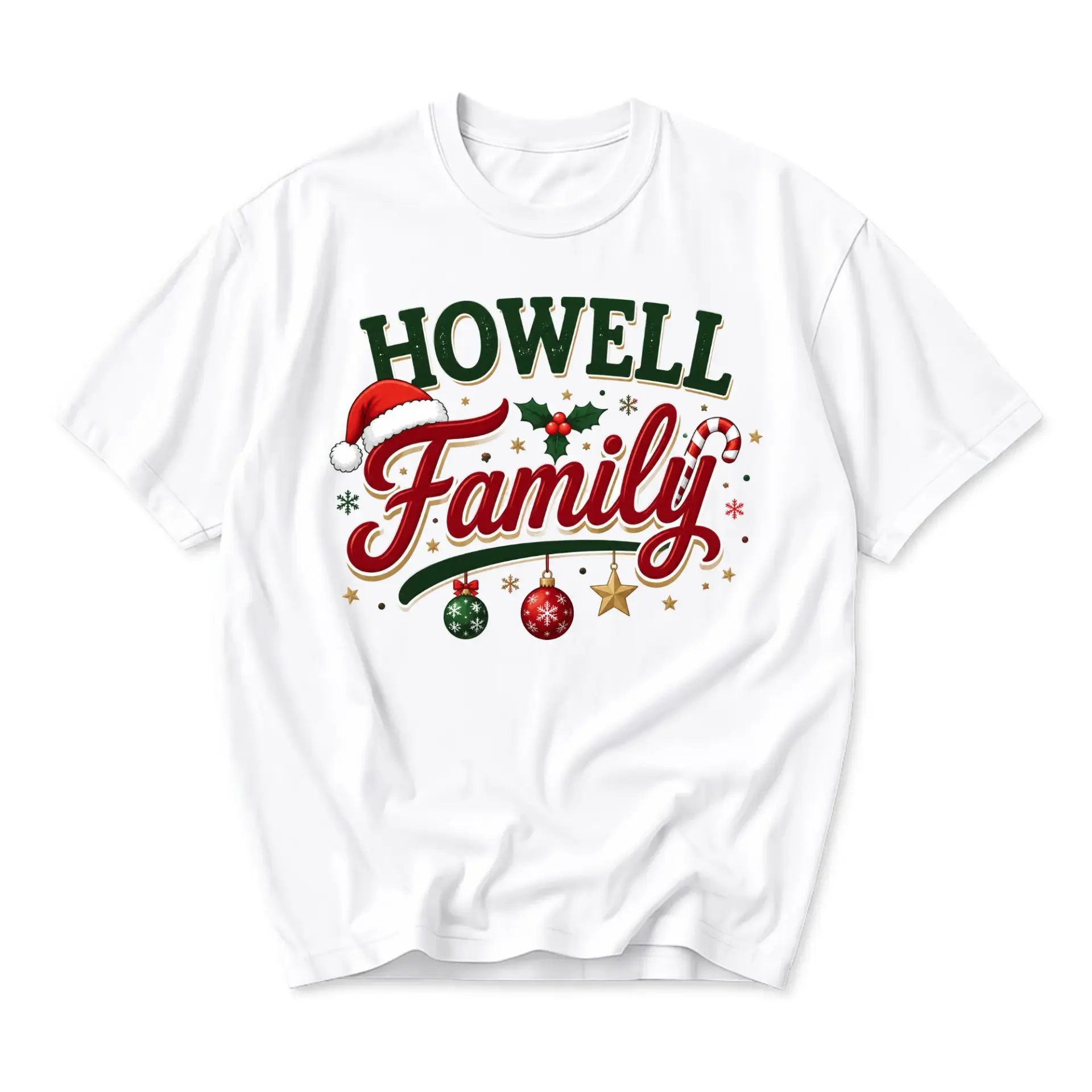 Graphic Tee Howell Family Christmas Holiday Shirt Unisex Crew Neck Comfortable Cotton Blend Casual Short Sleeve Apparel