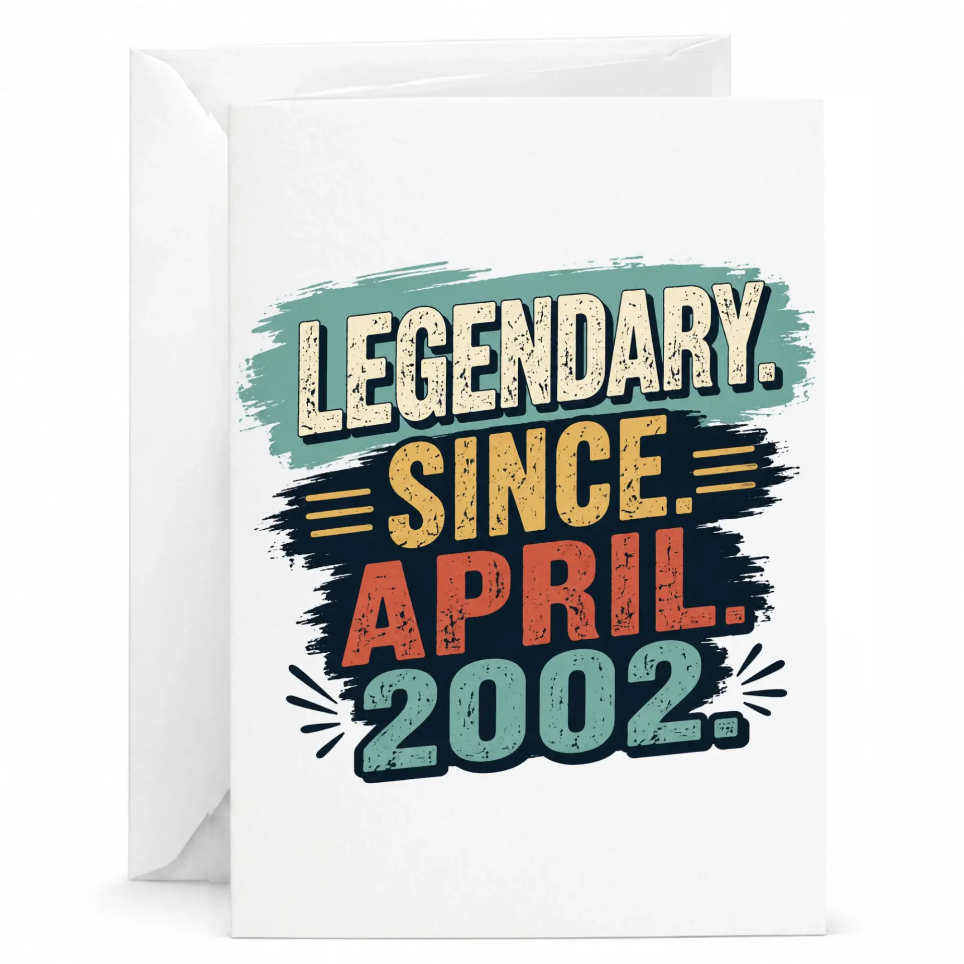 Birthday Card Legendary Since April 2002 Retro Vintage Aesthetic Greeting Card for Milestone Birthdays and Celebrations