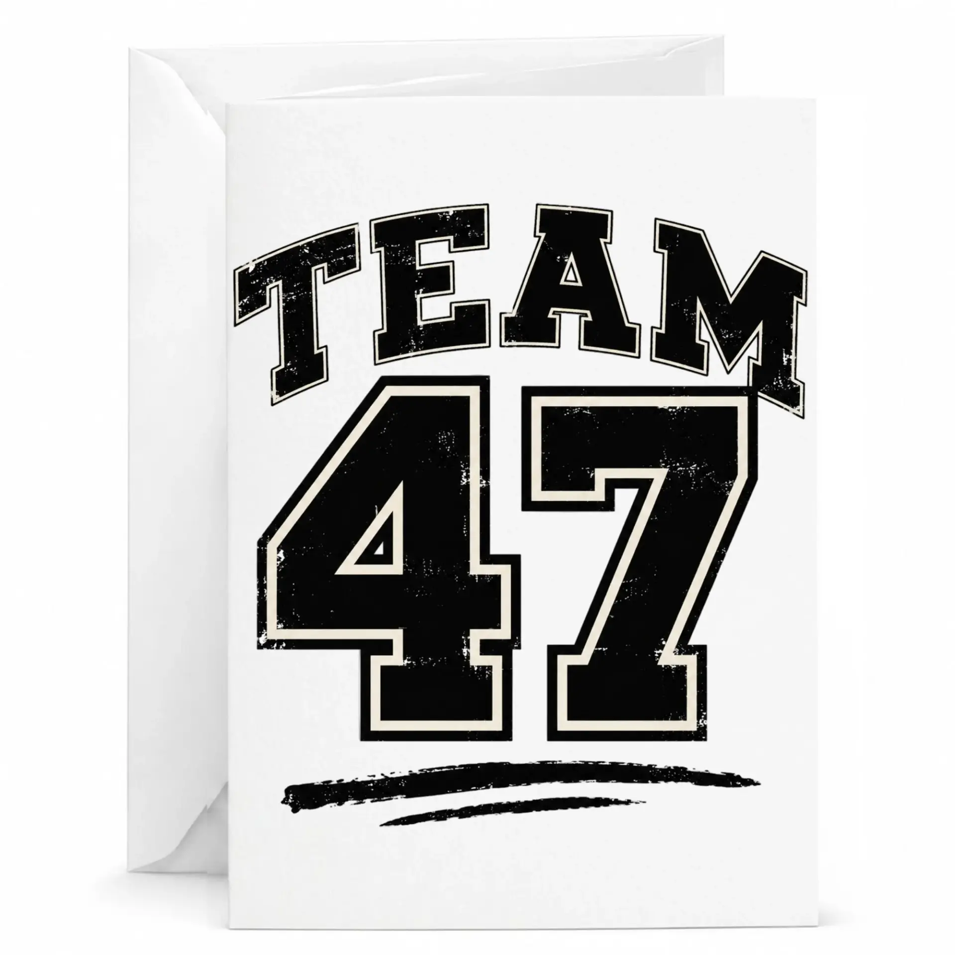 Birthday Card Team 47 Sports Style Design Number Forty Seven Greeting for Milestone Anniversary