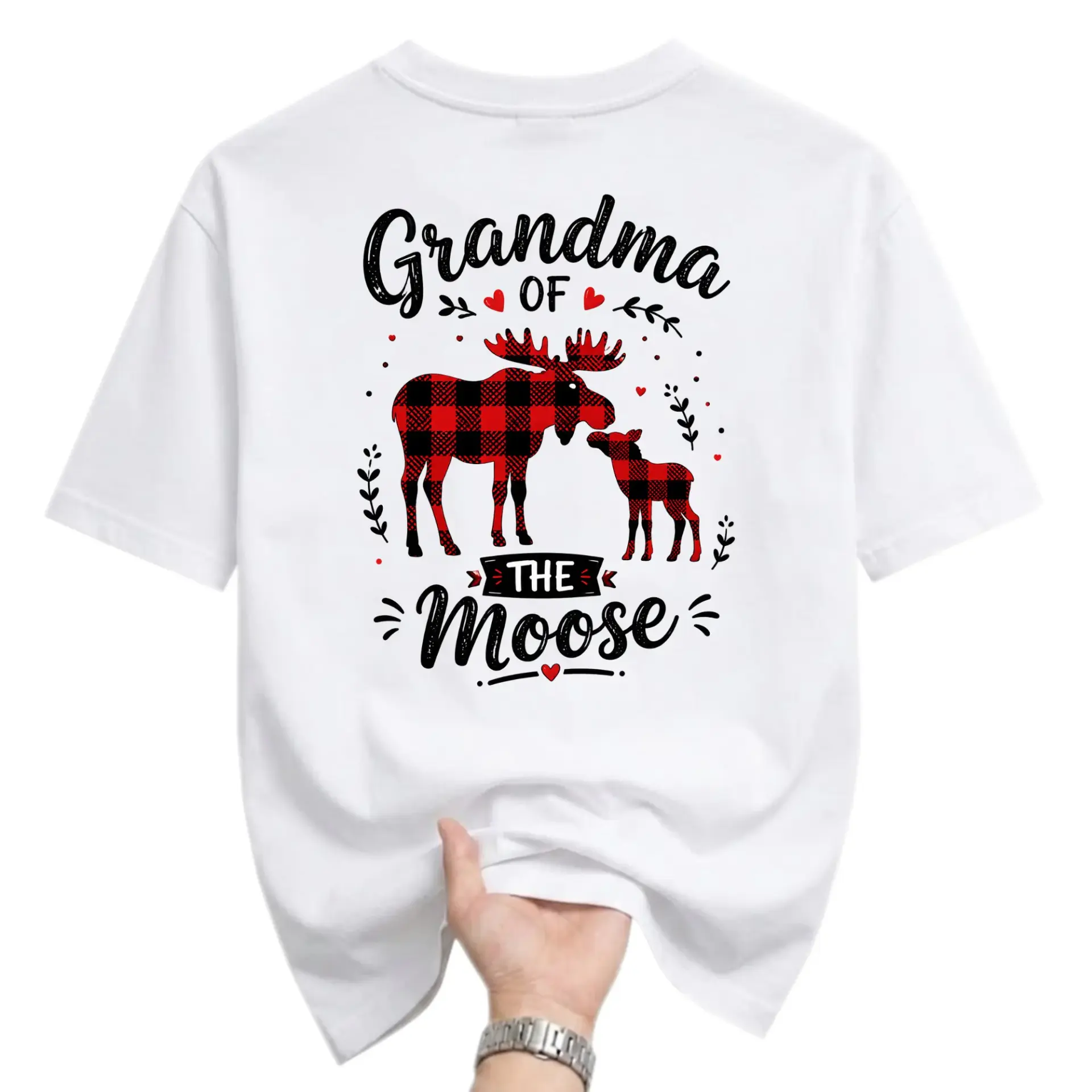 Graphic Tee Grandma of the Buffalo Plaid Print Unisex Cotton Crew Neck Short Sleeve Casual Everyday Fashion Top