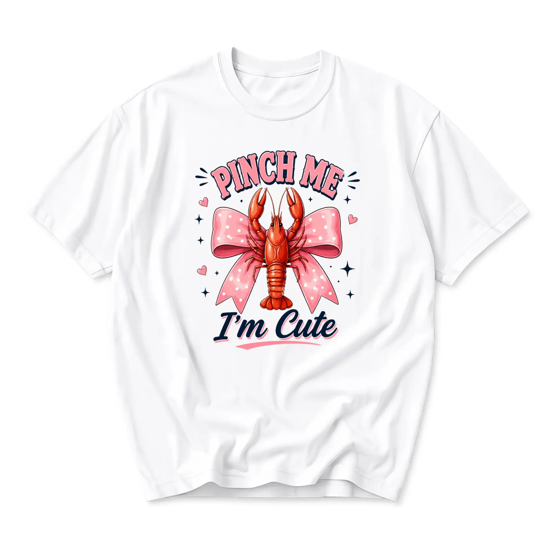 Funny Shirt Pinch Me I Am Cute Lobster Graphic Tee Unisex Casual Apparel for Everyday Wear and Self Expression