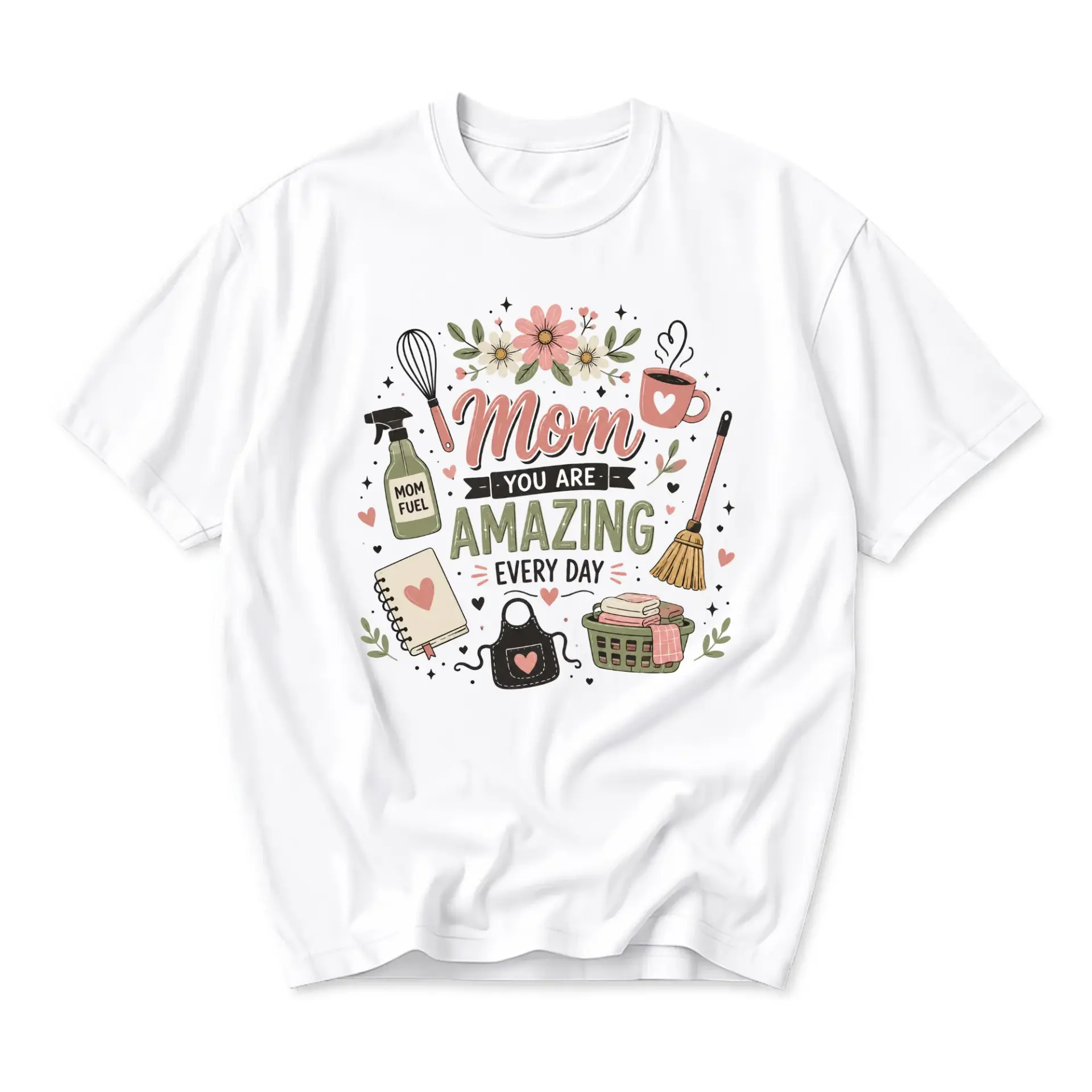 Graphic Tee Mom You Are Amazing Every Day Printed Unisex Crew Neck T-Shirt for Casual Everyday Wear and Heartfelt Gifting