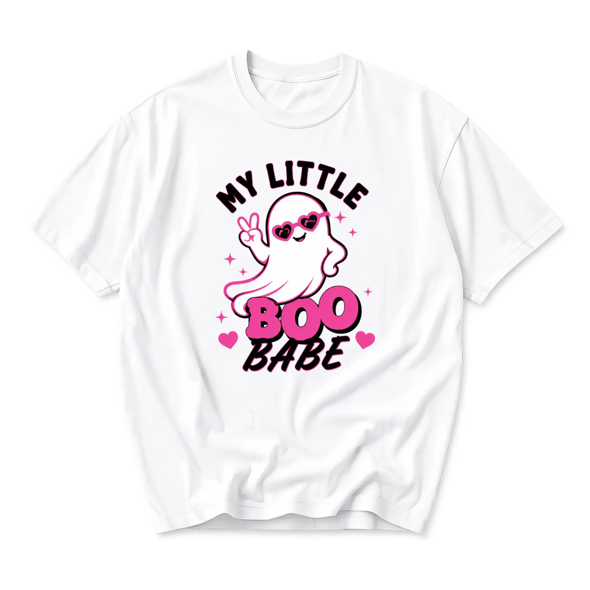 Funny Shirt My Little Boo Babe Graphic Tee Unisex Casual Apparel Playful Spooky Season Short Sleeve Crew Neck Top