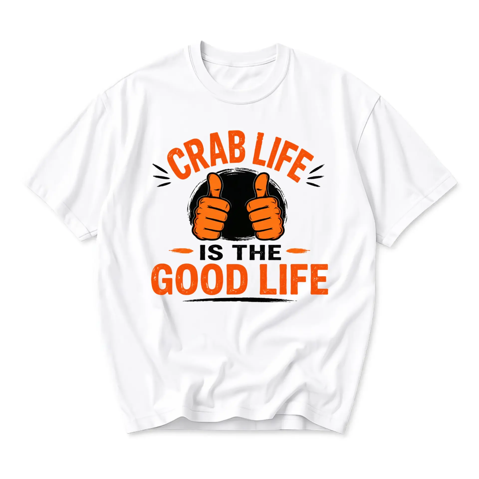 Funny Shirt Crab Life Is the Graphic Tee Unisex Crew Neck Short Sleeve Casual Cotton Blend Apparel