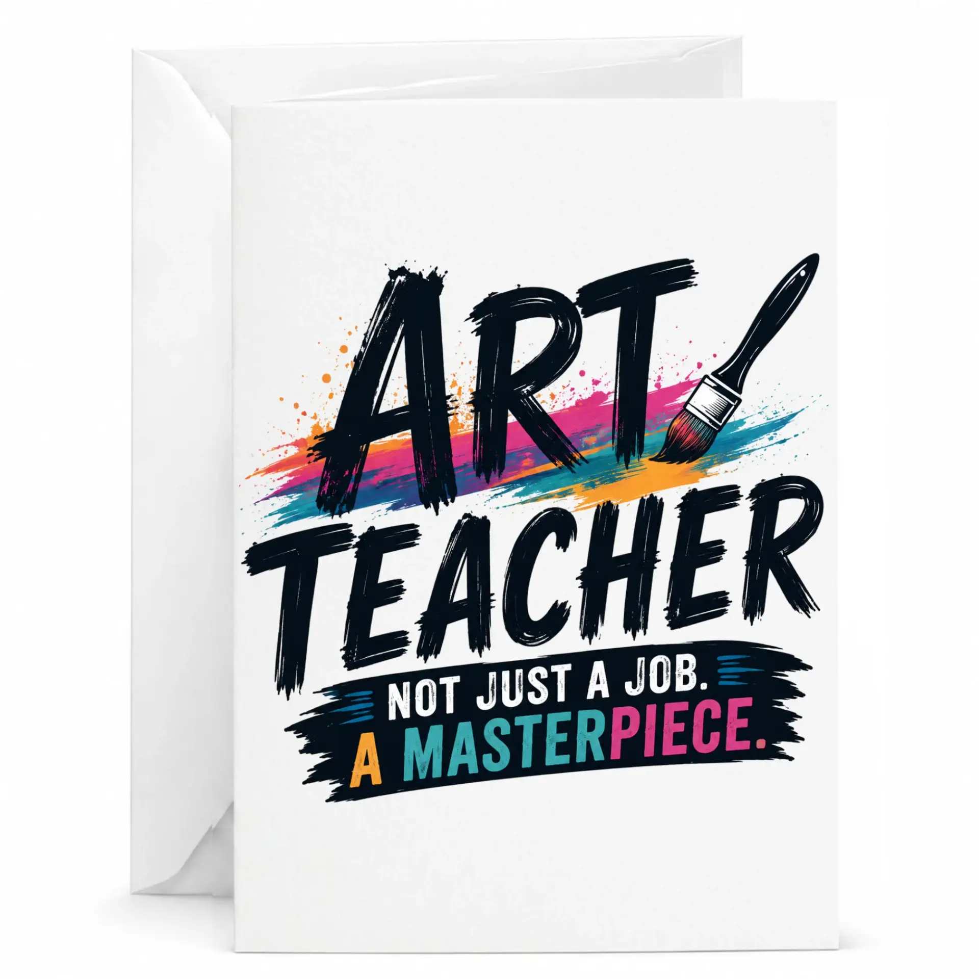 Greeting Card for Art Teacher Appreciation Funny Quote Work Design Professional Heavyweight Paper Stationery Gift