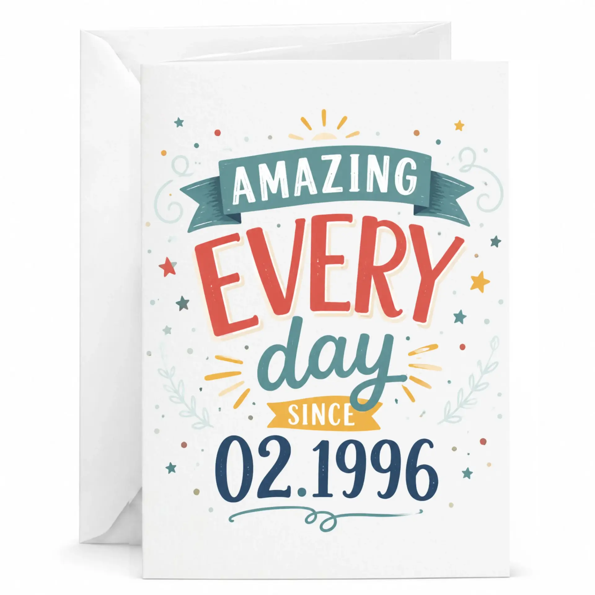 Birthday Greeting Card Amazing Every Day Since 02 1996 Commemorative Milestone Stationery for Special Anniversaries