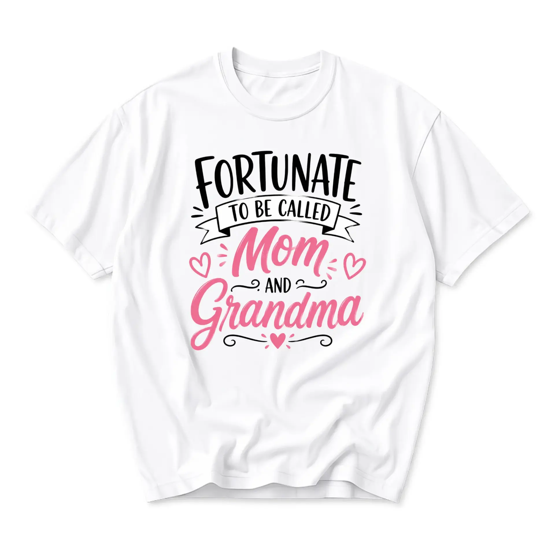 T-shirt Fortunate to Be Called Mom and Grandma Graphic Tee for Women Casual